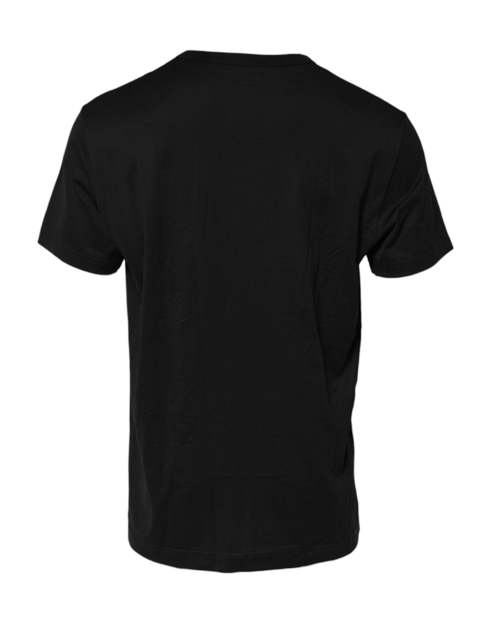 Dolce & Gabbana Black Embossed Logo Cotton Crew Neck T-shirt - RIMODA