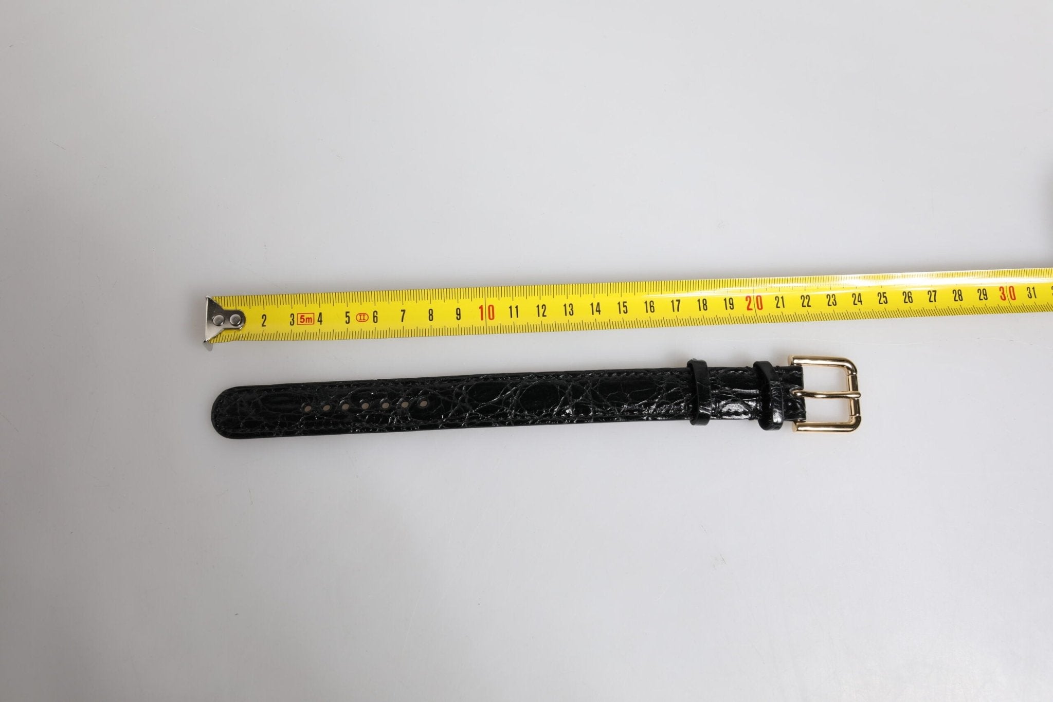 Dolce & Gabbana Black Exotic Leather Gold Tone Metal Buckle Armband - RIMODA