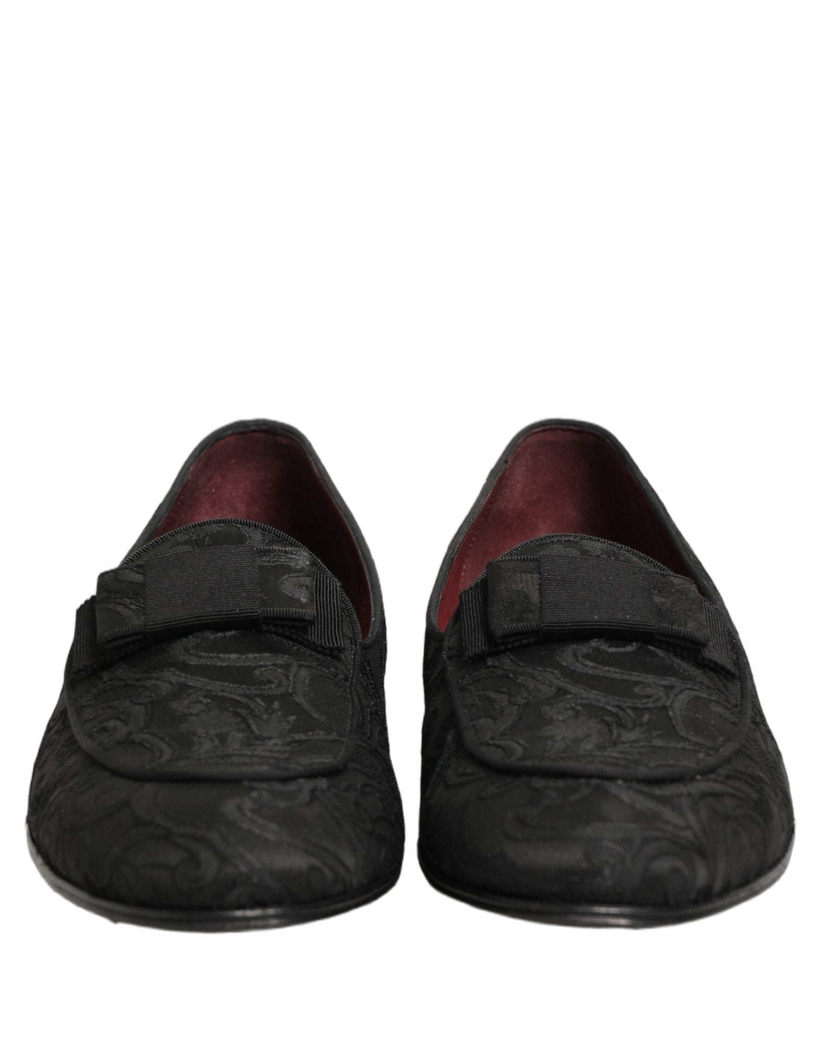 Dolce & Gabbana Black Floral Brocade Men Dress Loafers Shoes - RIMODA