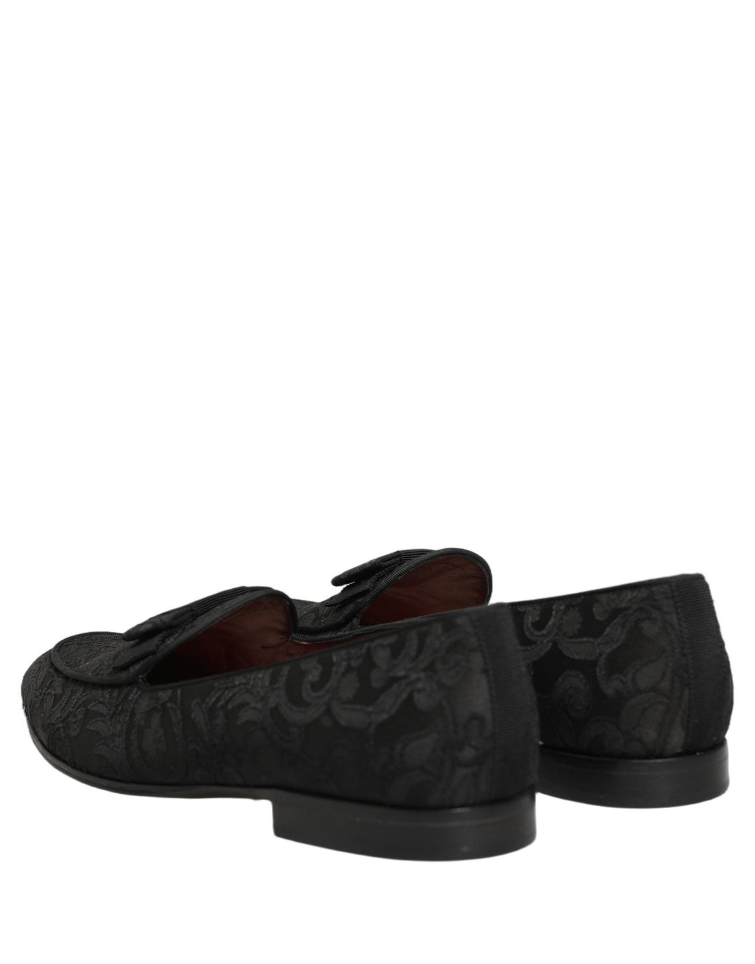 Dolce & Gabbana Black Floral Brocade Men Dress Loafers Shoes - RIMODA