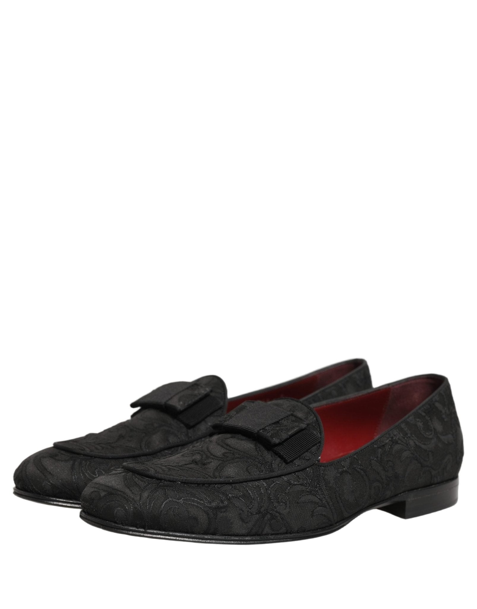 Dolce & Gabbana Black Floral Brocade Men Dress Loafers Shoes - RIMODA