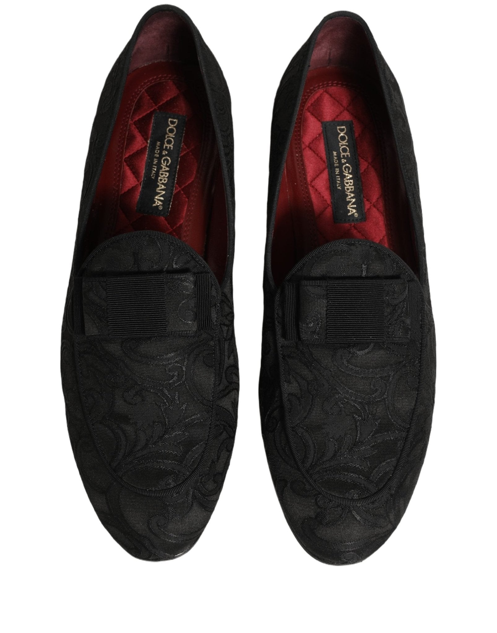 Dolce & Gabbana Black Floral Brocade Men Dress Loafers Shoes - RIMODA