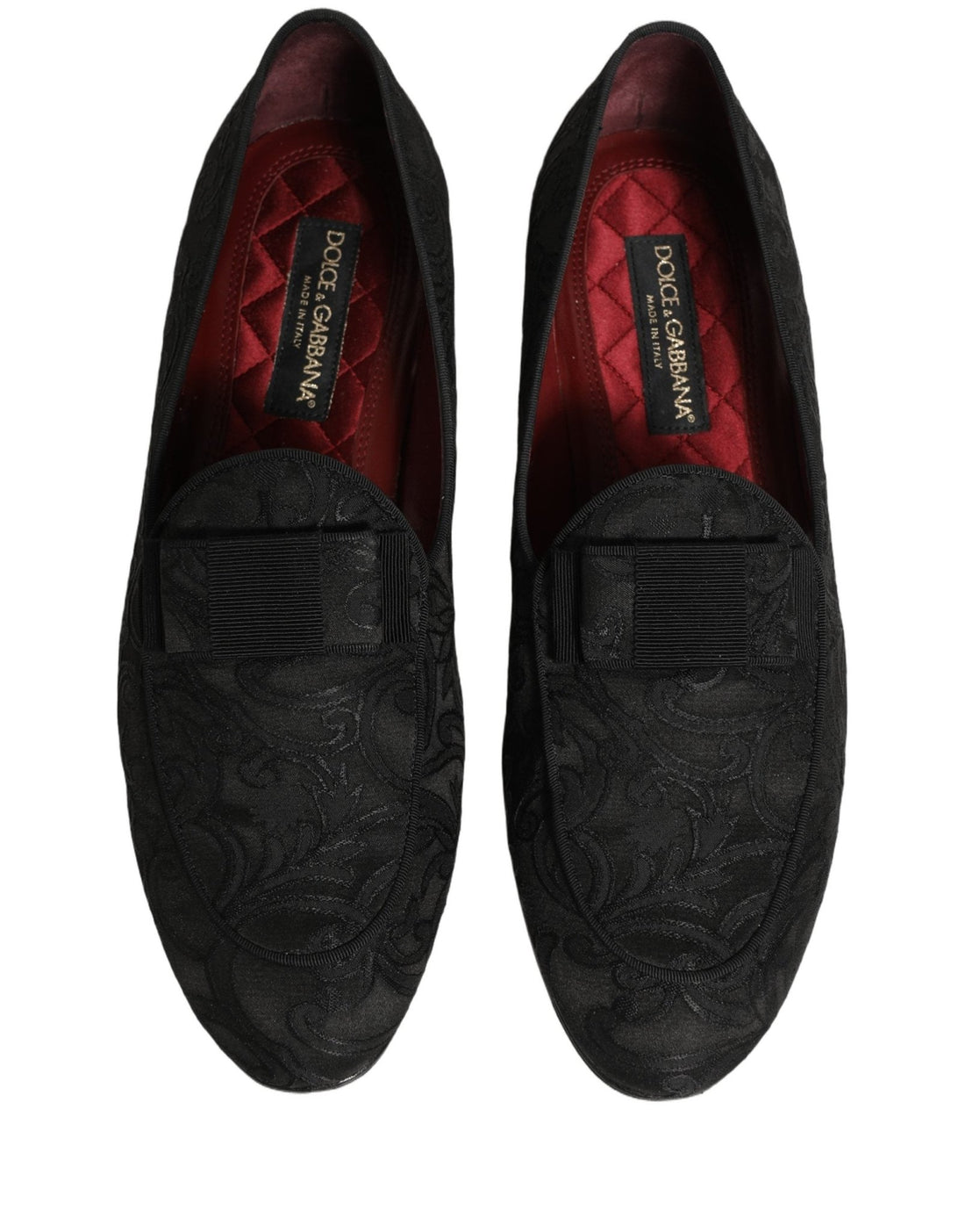Dolce & Gabbana Black Floral Brocade Men Dress Loafers Shoes - RIMODA