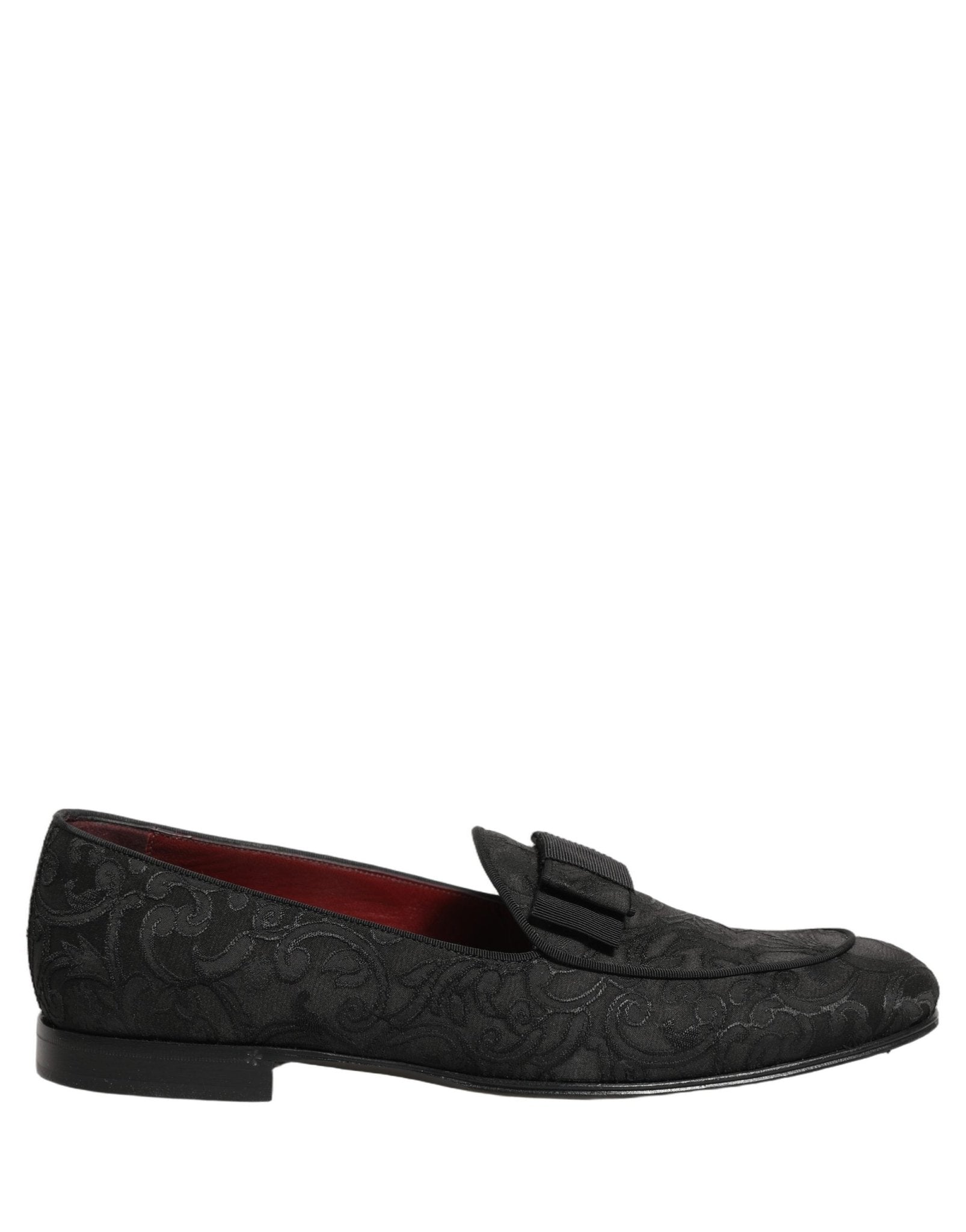 Dolce & Gabbana Black Floral Brocade Men Dress Loafers Shoes - RIMODA