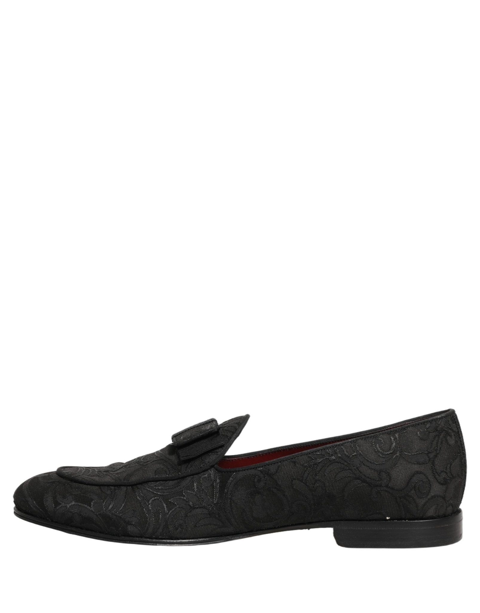 Dolce & Gabbana Black Floral Brocade Men Dress Loafers Shoes - RIMODA