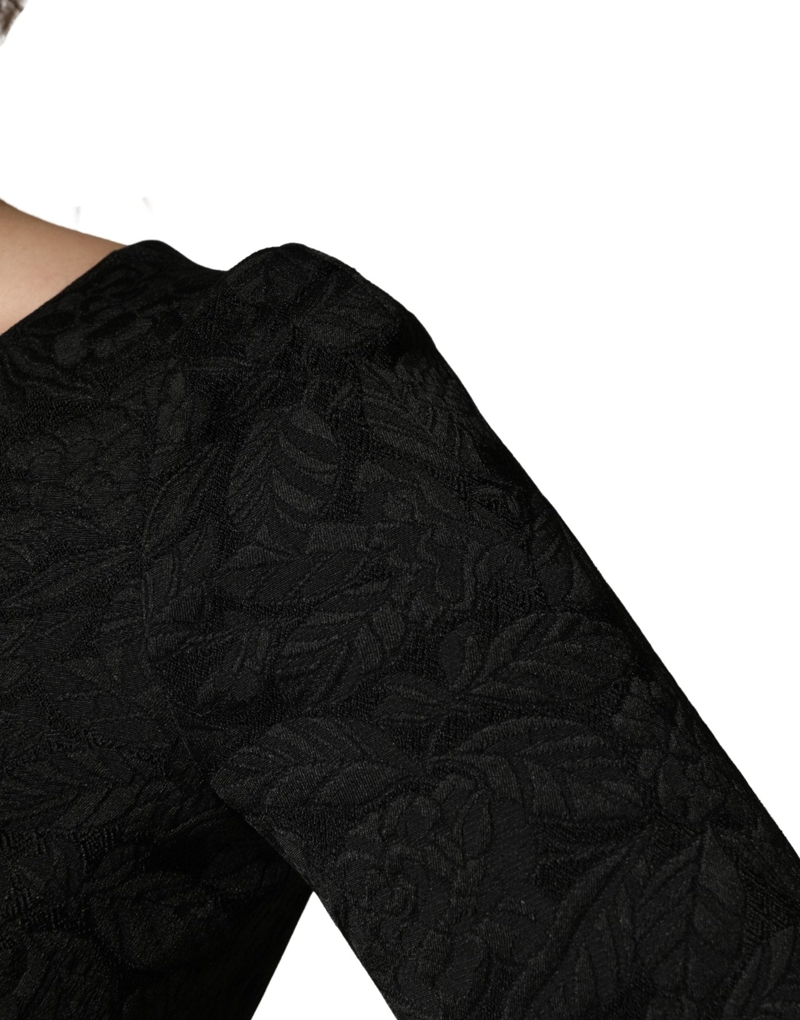 Dolce & Gabbana Black Floral Brocade Sheath Knee Length Dress - RIMODA