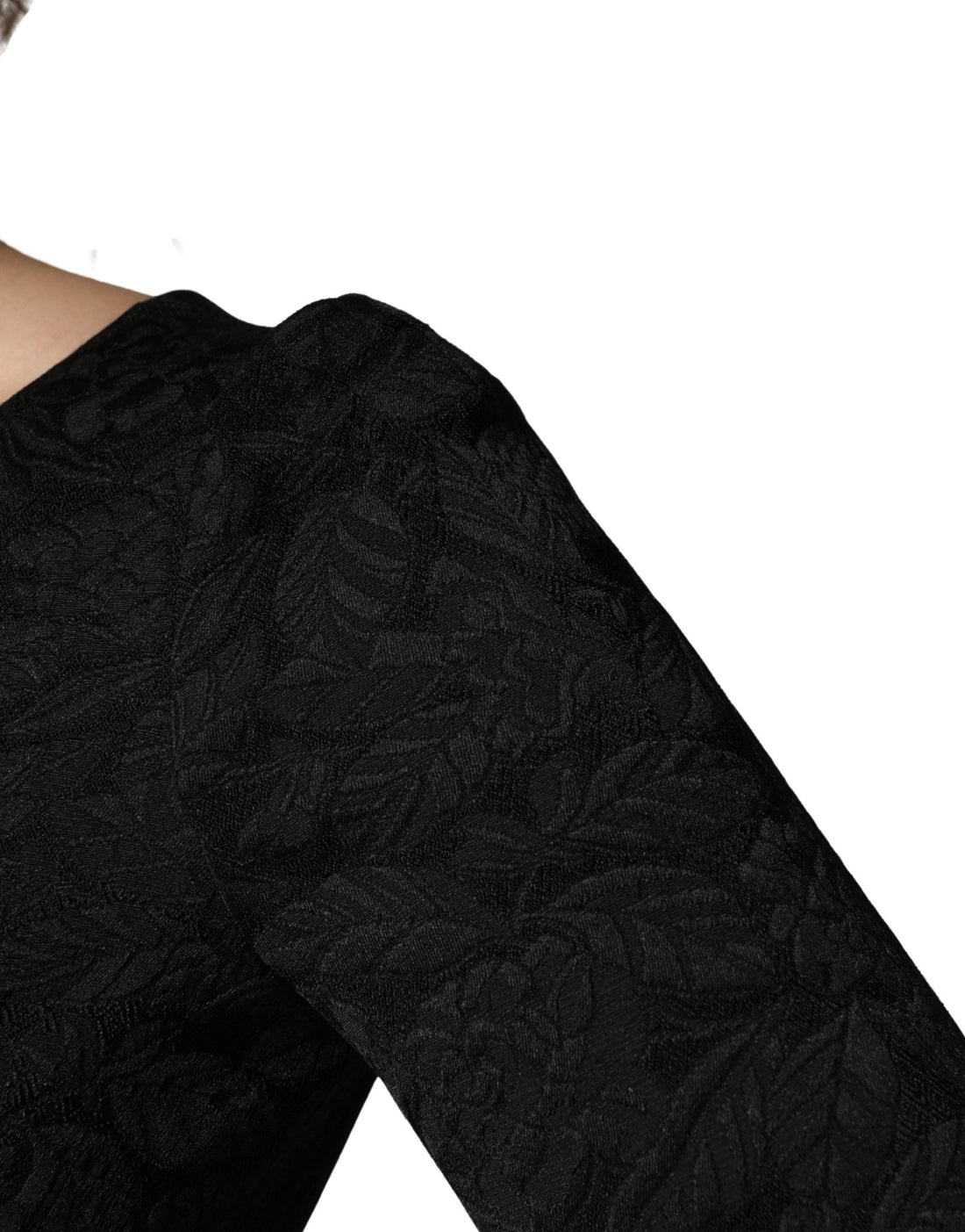 Dolce & Gabbana Black Floral Brocade Sheath Knee Length Dress - RIMODA