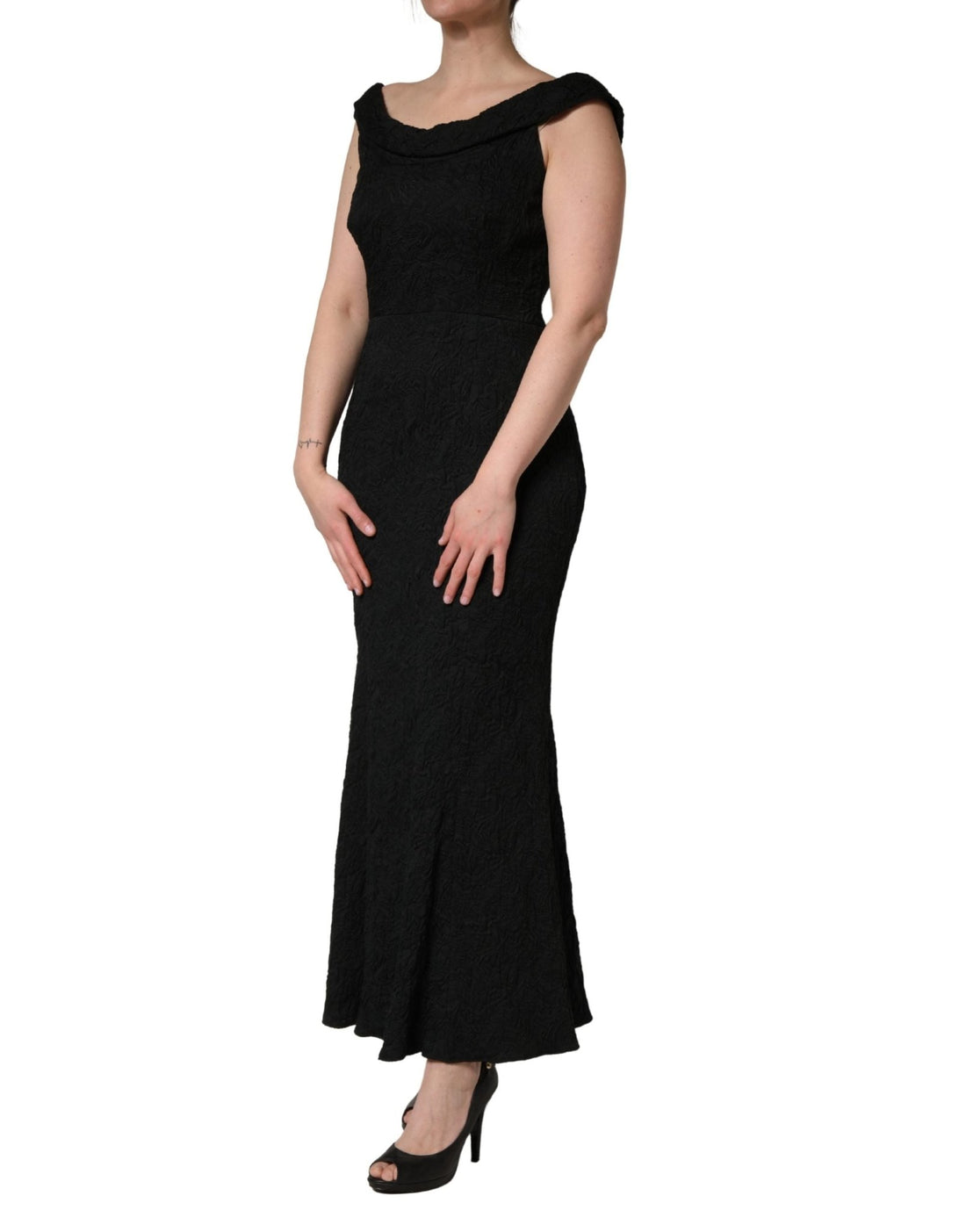Dolce & Gabbana Black Floral Brocade Sheath Mermaid Dress - RIMODA