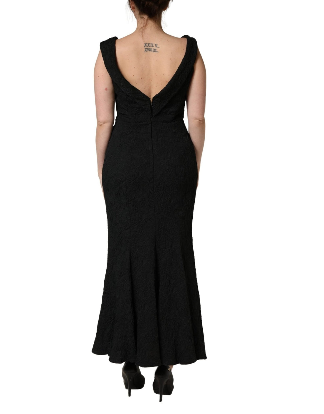 Dolce & Gabbana Black Floral Brocade Sheath Mermaid Dress - RIMODA