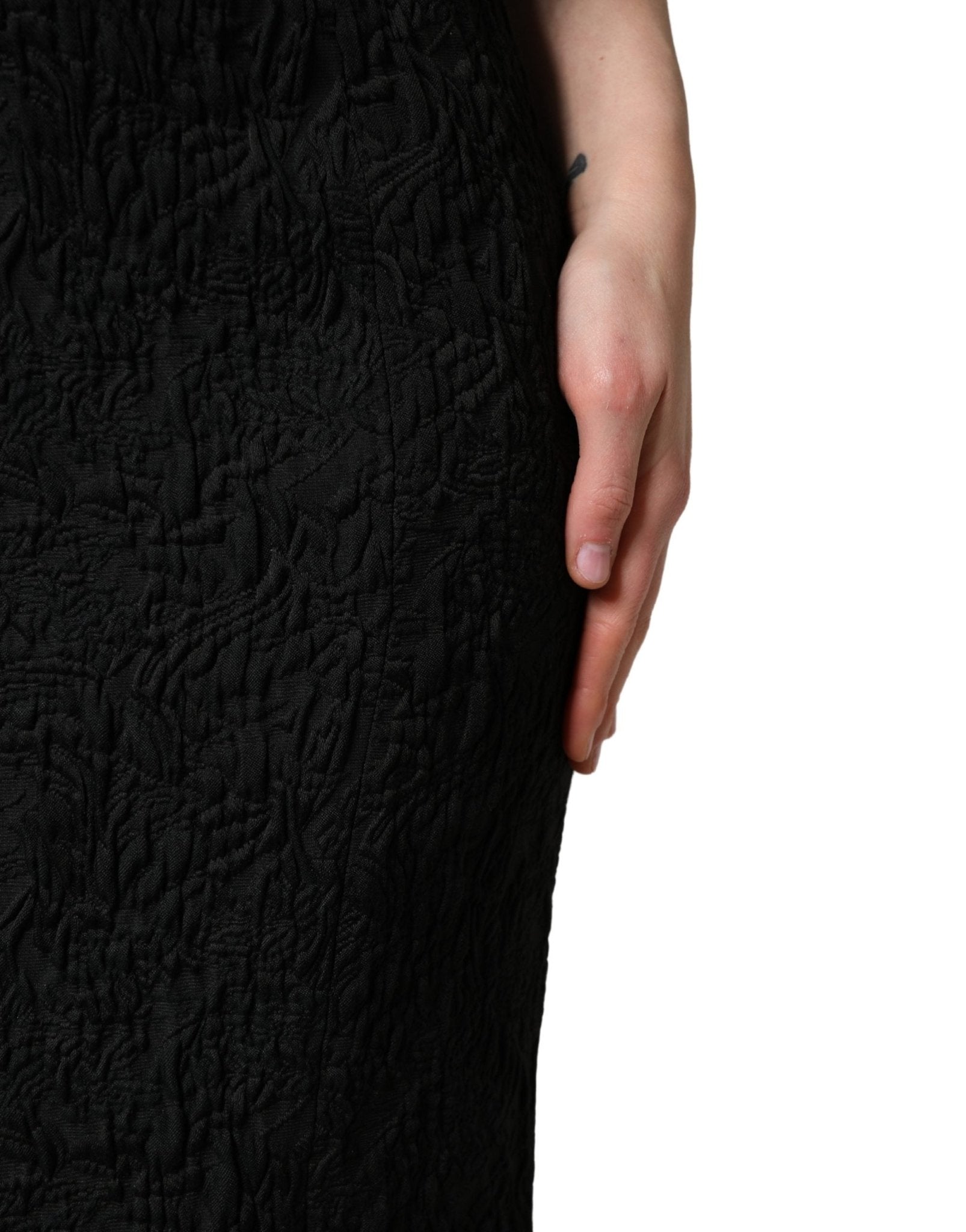 Dolce & Gabbana Black Floral Brocade Sheath Mermaid Dress - RIMODA