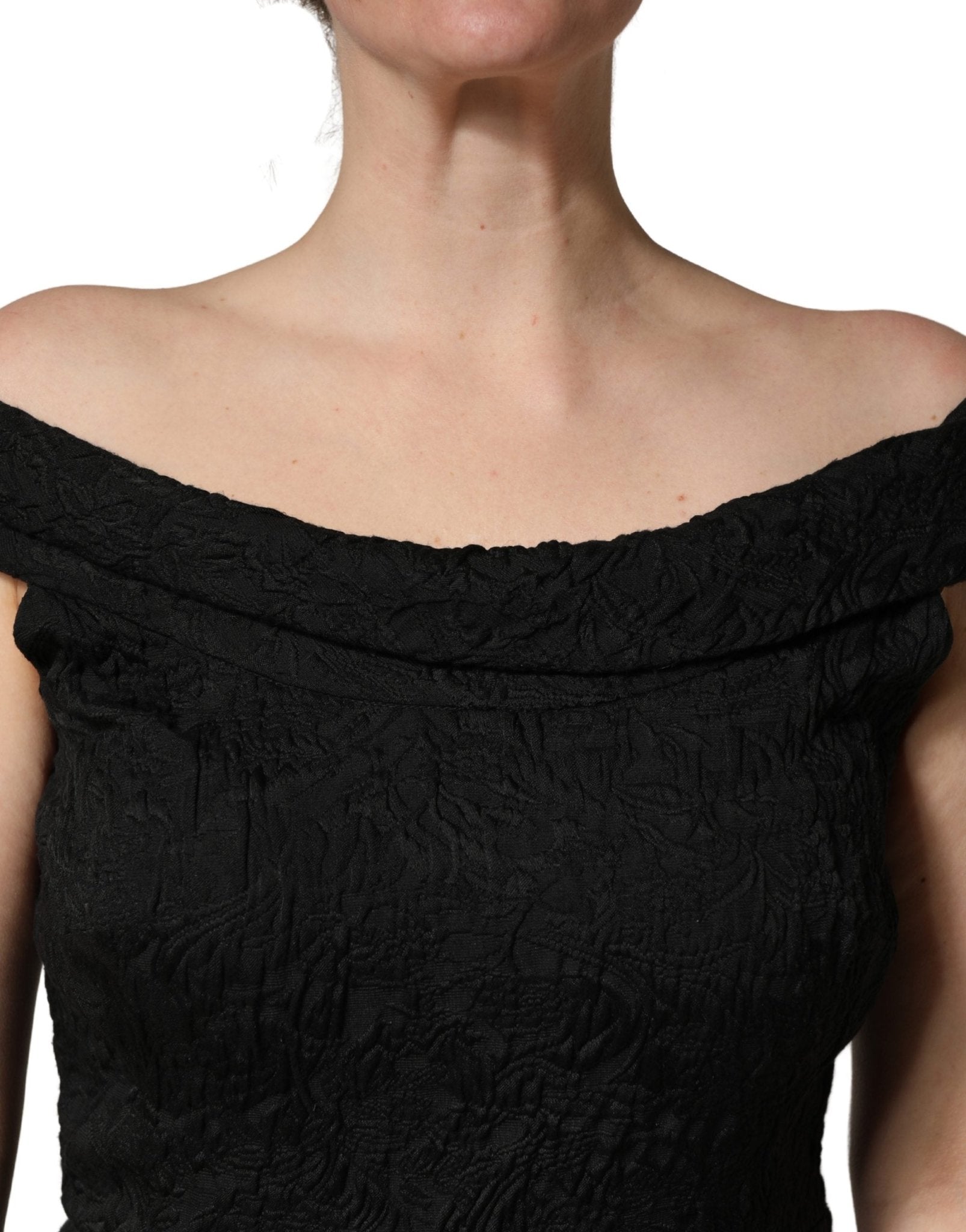 Dolce & Gabbana Black Floral Brocade Sheath Mermaid Dress - RIMODA