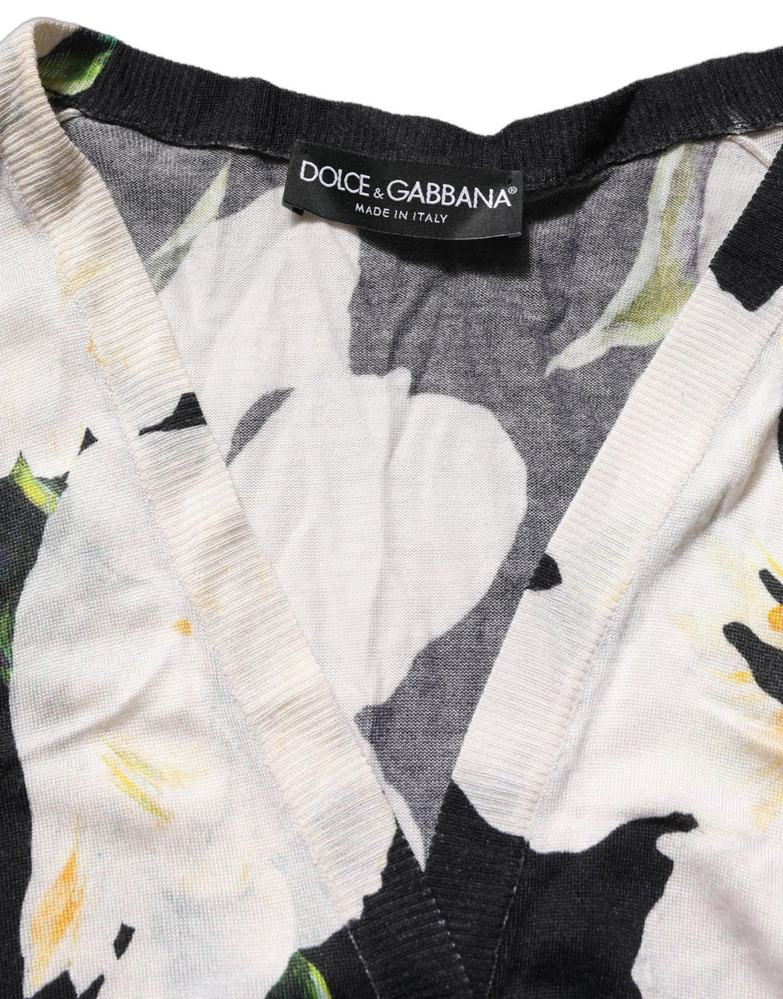 Dolce & Gabbana Black Floral Cashmere Silk Cardigan Sweater - RIMODA