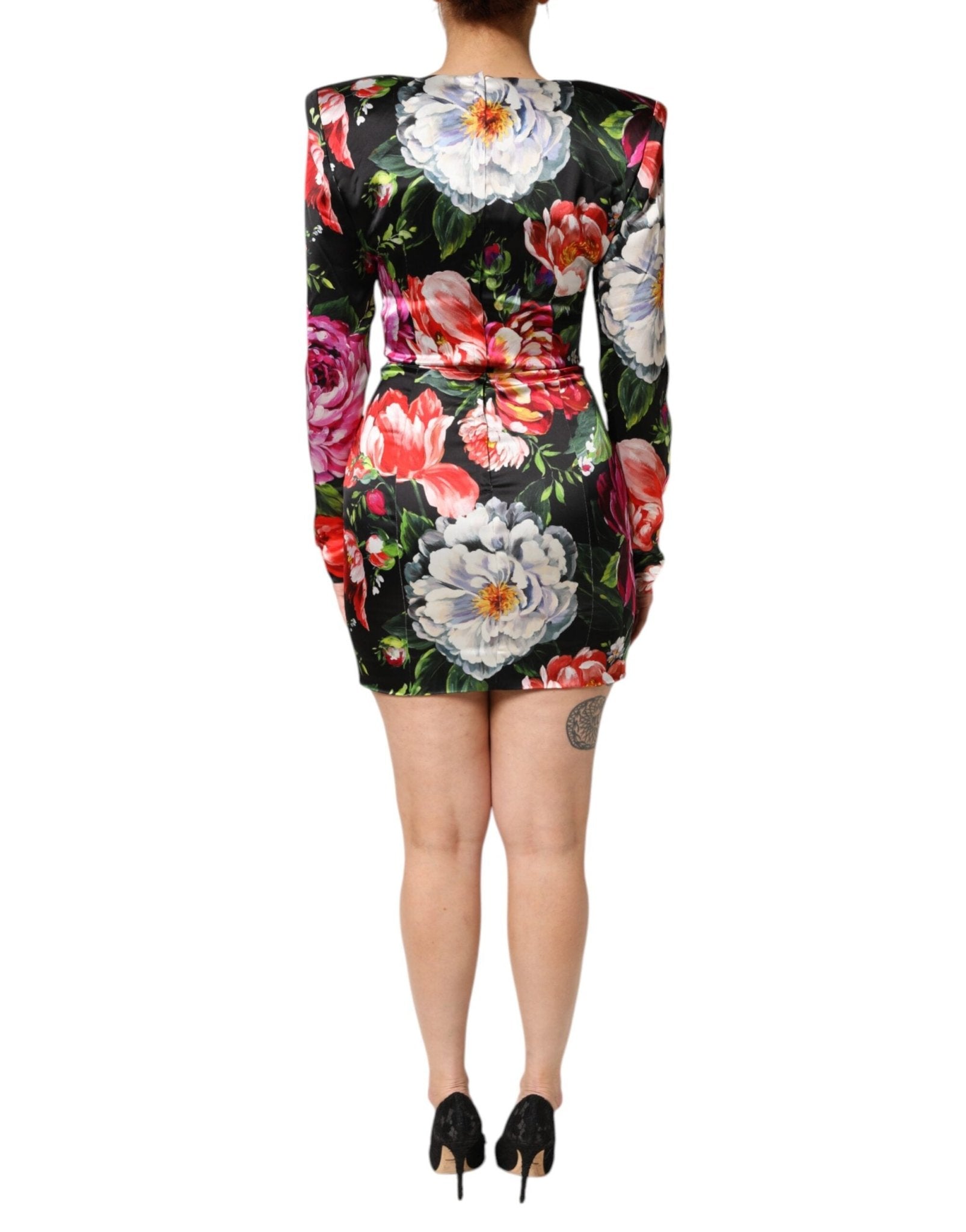 Dolce & Gabbana Black Floral Fiori Pittorici Bodycon Dress - RIMODA