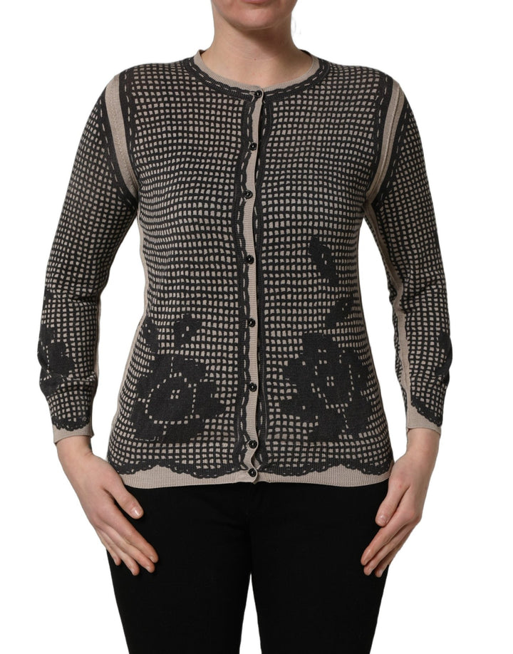 Dolce & Gabbana Black Floral Lace ButtonDownCardigan Sweater - RIMODA