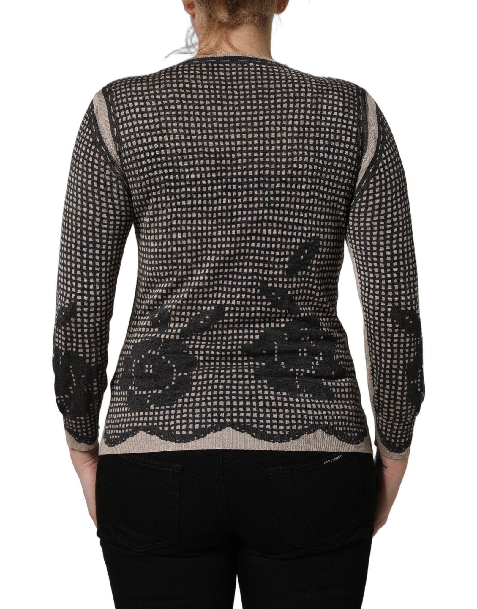 Dolce & Gabbana Black Floral Lace ButtonDownCardigan Sweater - RIMODA
