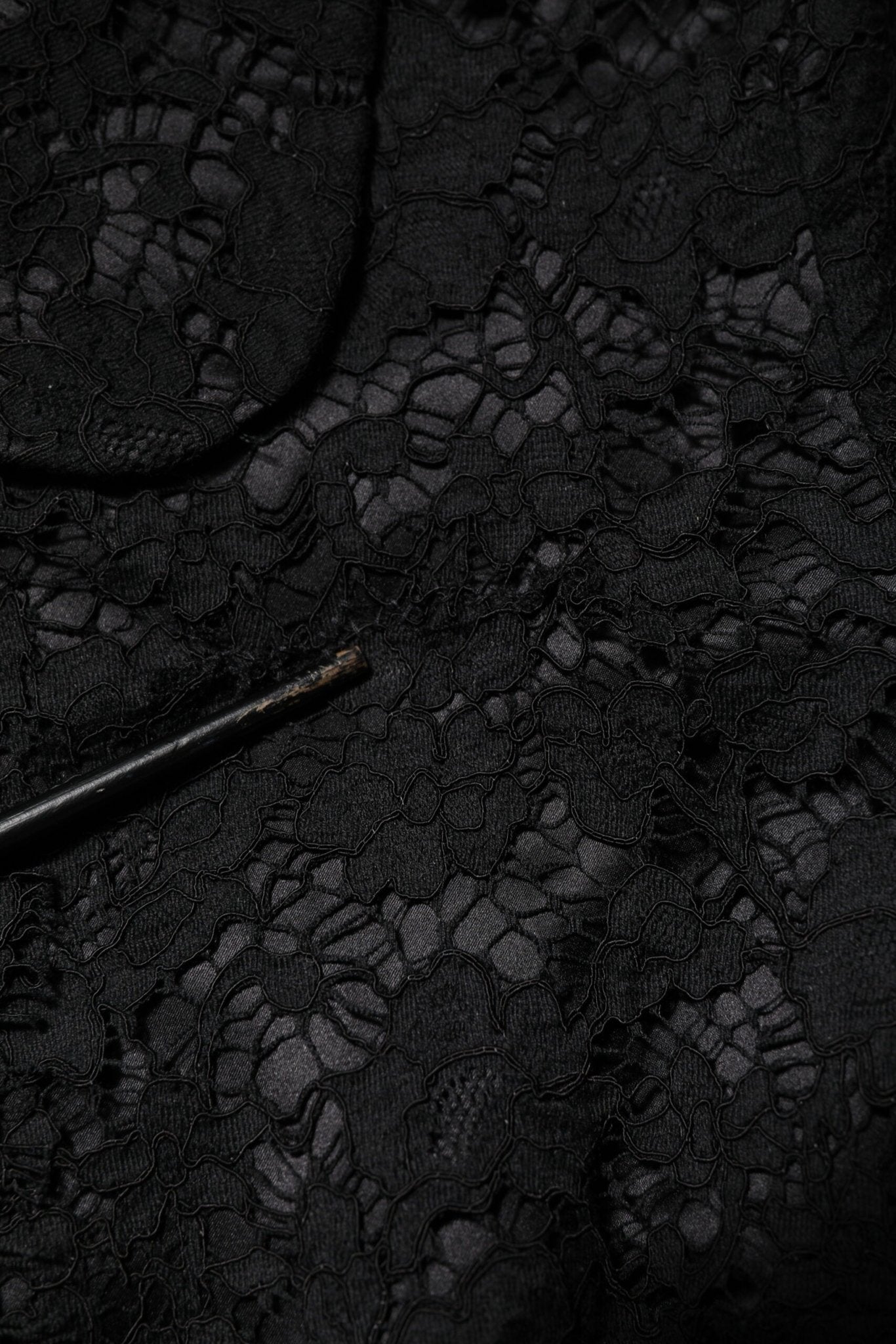 Dolce & Gabbana Black Floral Lace Cotton Collared Jacket - RIMODA