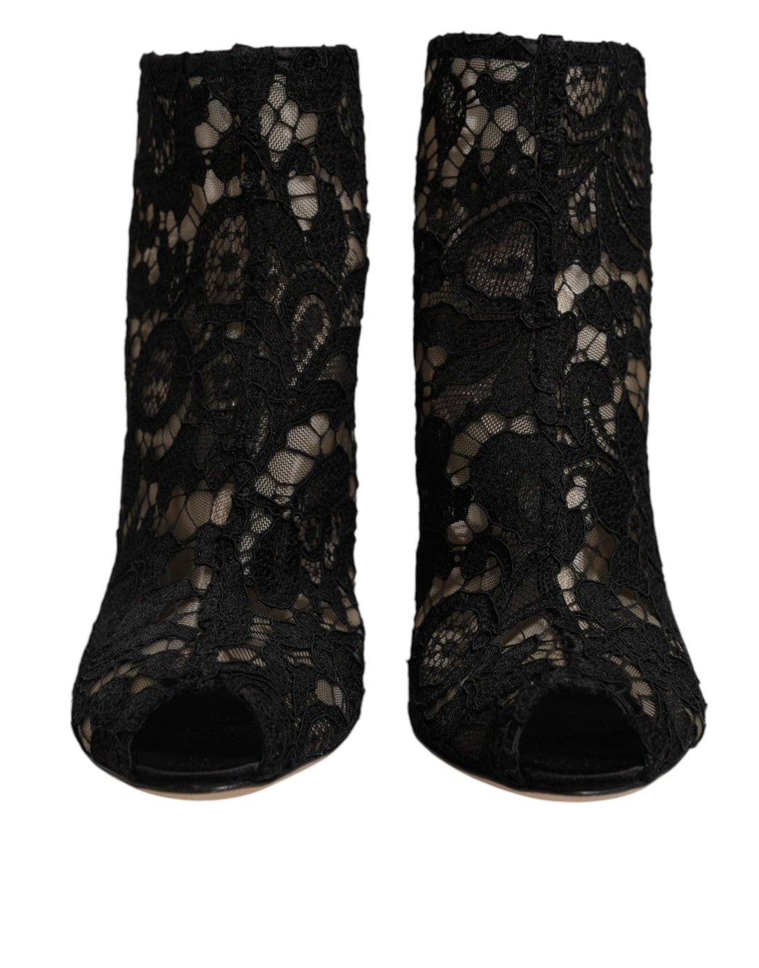 Dolce & Gabbana Black Floral Lace Heels Ankle Boots Shoes - RIMODA