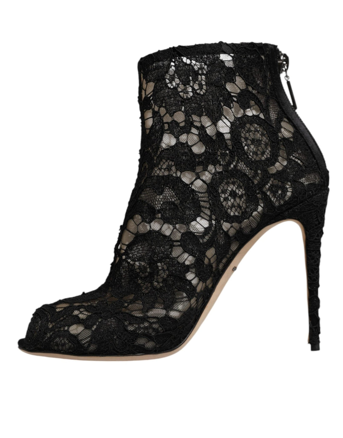 Dolce & Gabbana Black Floral Lace Heels Ankle Boots Shoes - RIMODA
