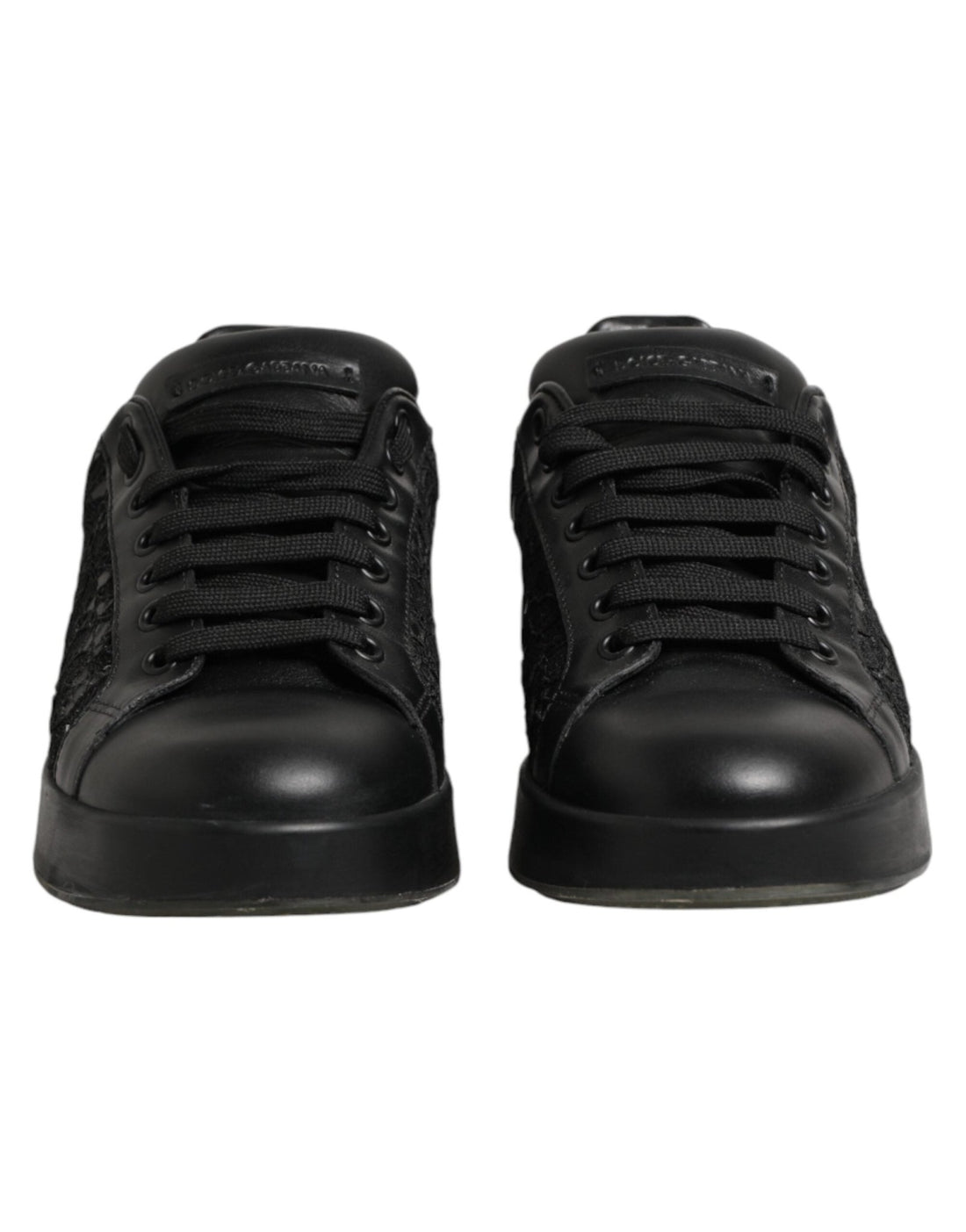 Dolce & Gabbana Black Floral Lace Low Top Sneaker Shoes - RIMODA
