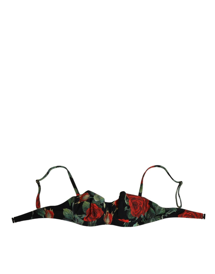 Dolce & Gabbana Black Floral Nylon Padded Balconnet Bra Underwear - RIMODA