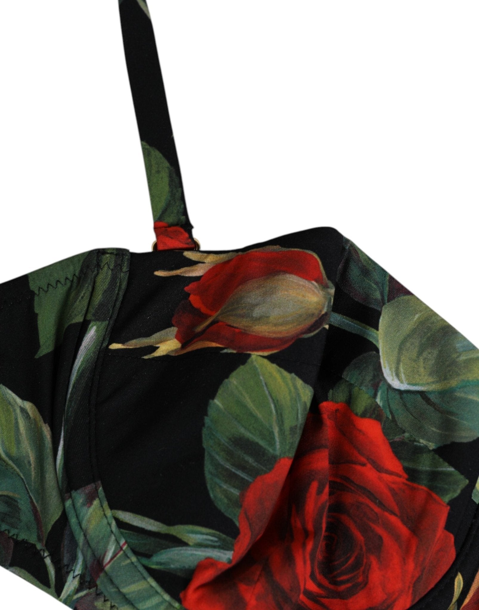 Dolce & Gabbana Black Floral Nylon Padded Balconnet Bra Underwear - RIMODA