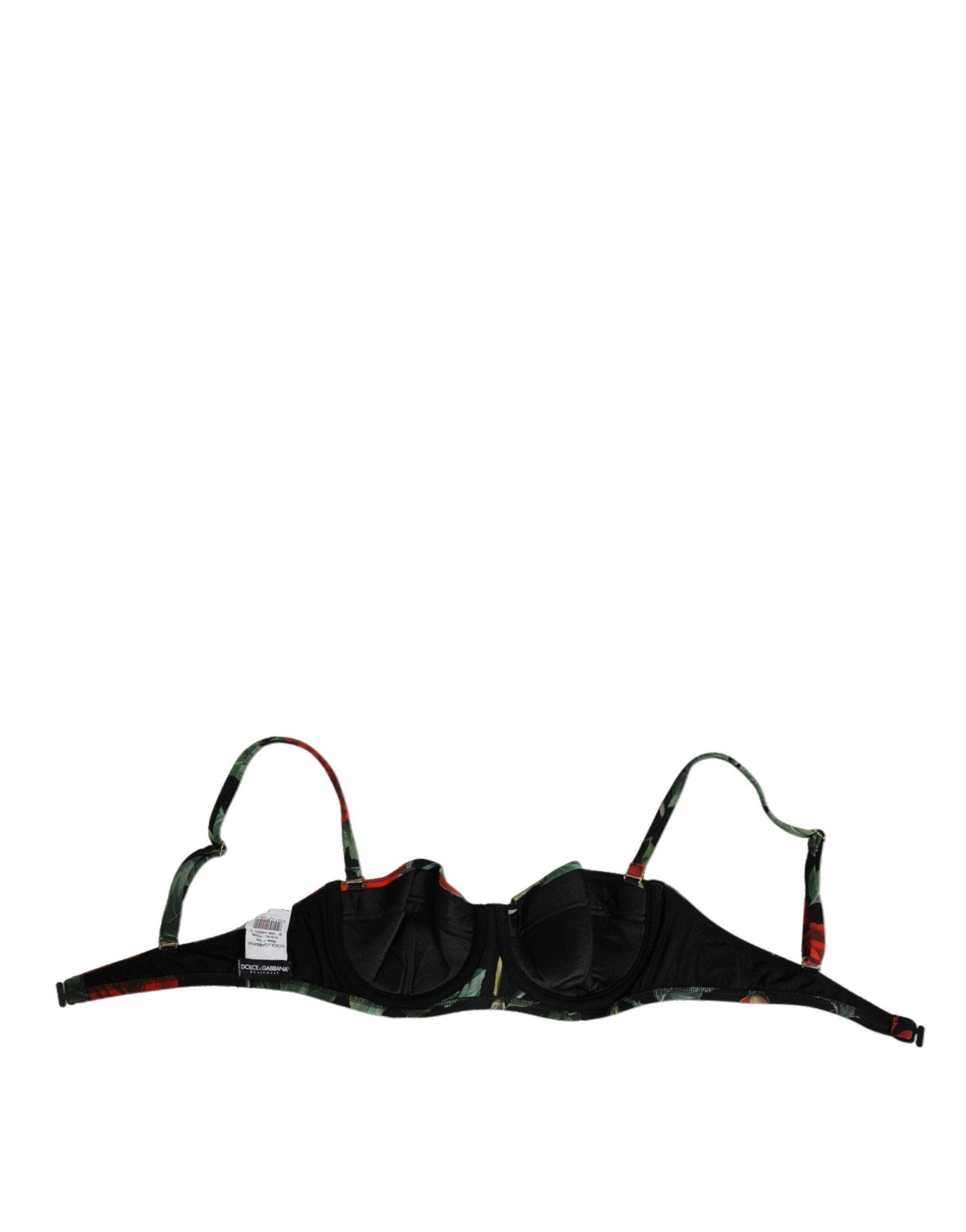 Dolce & Gabbana Black Floral Nylon Padded Balconnet Bra Underwear - RIMODA