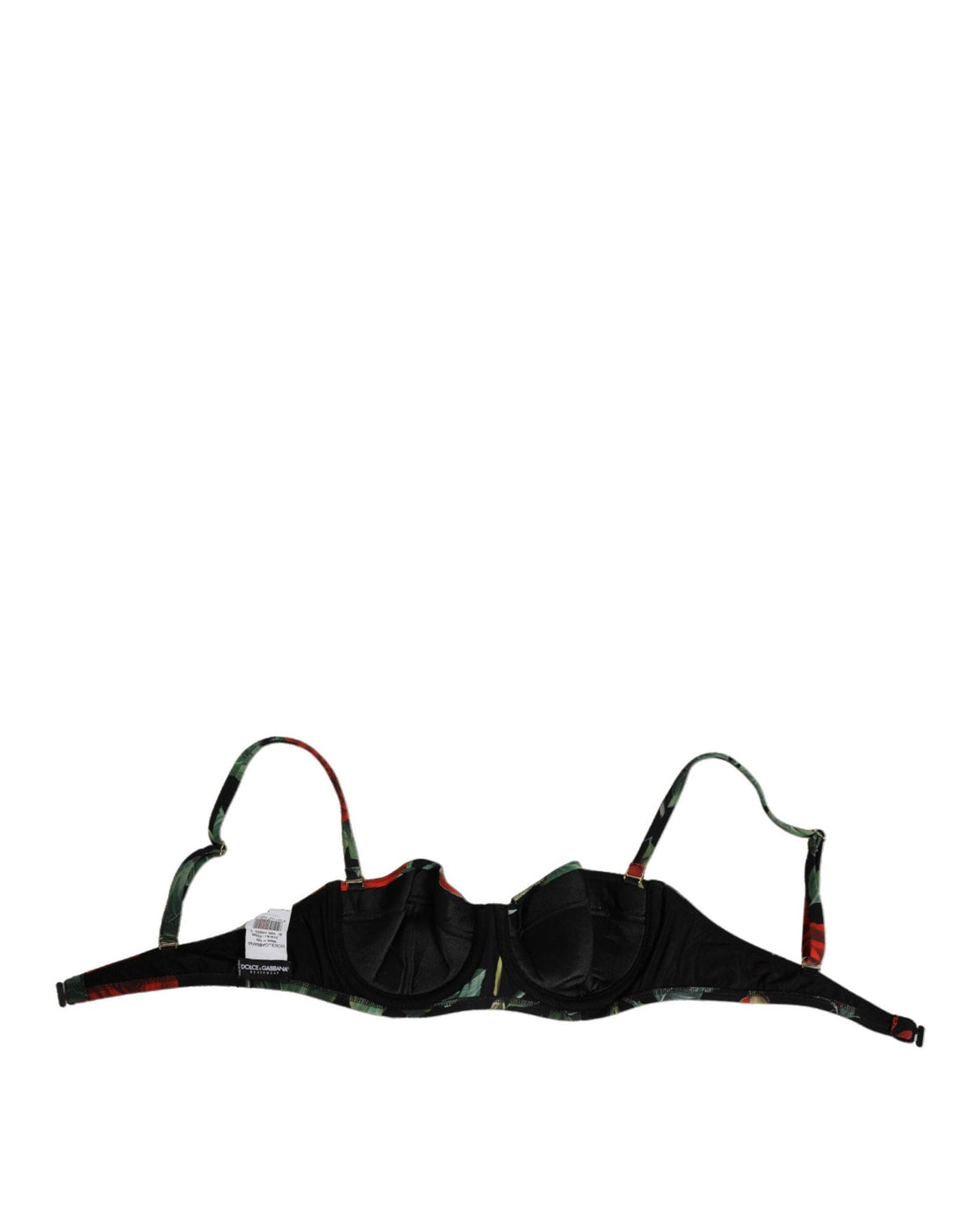 Dolce & Gabbana Black Floral Nylon Padded Balconnet Bra Underwear - RIMODA