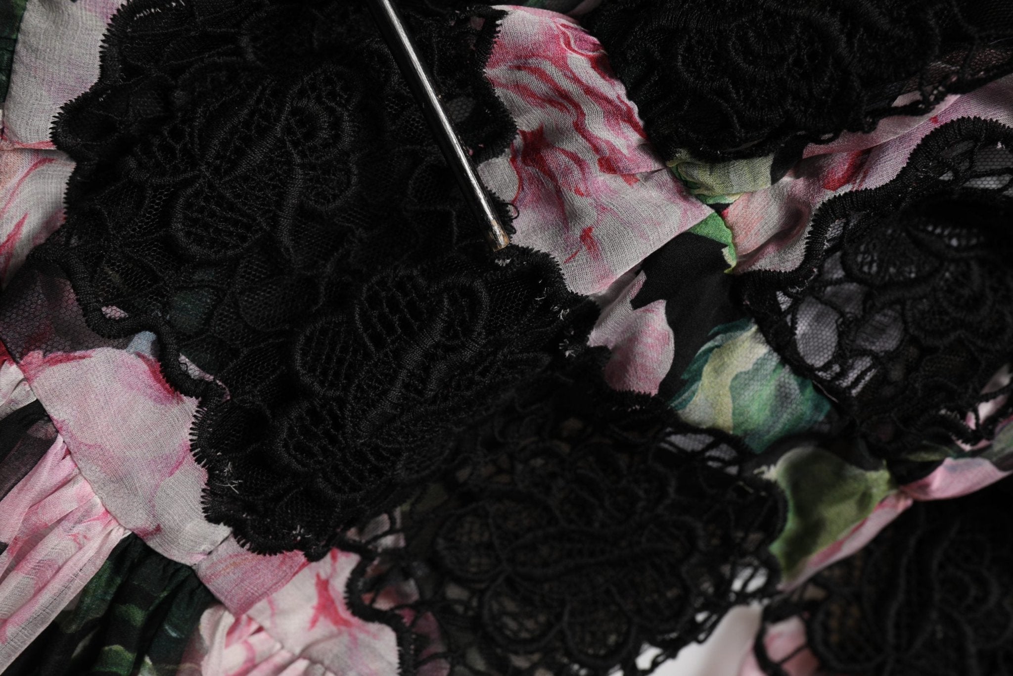 Dolce & Gabbana Black Floral Print Cotton Lace Maxi Dress - RIMODA