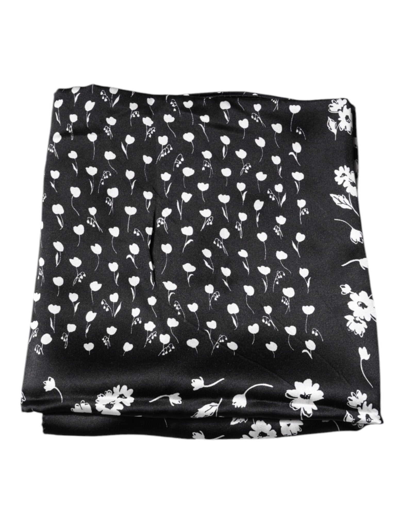 Dolce & Gabbana Black Floral Silk Square Wrap Shawl Scarf - RIMODA