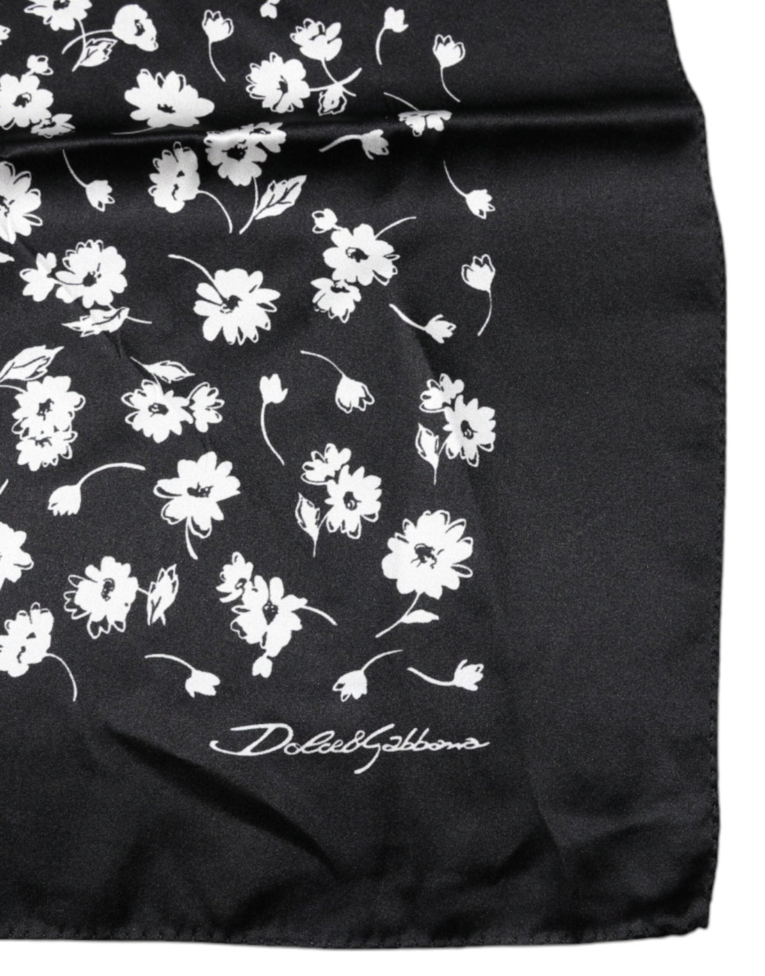 Dolce & Gabbana Black Floral Silk Square Wrap Shawl Scarf - RIMODA