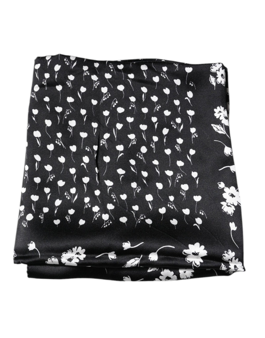Dolce & Gabbana Black Floral Silk Square Wrap Shawl Scarf - RIMODA