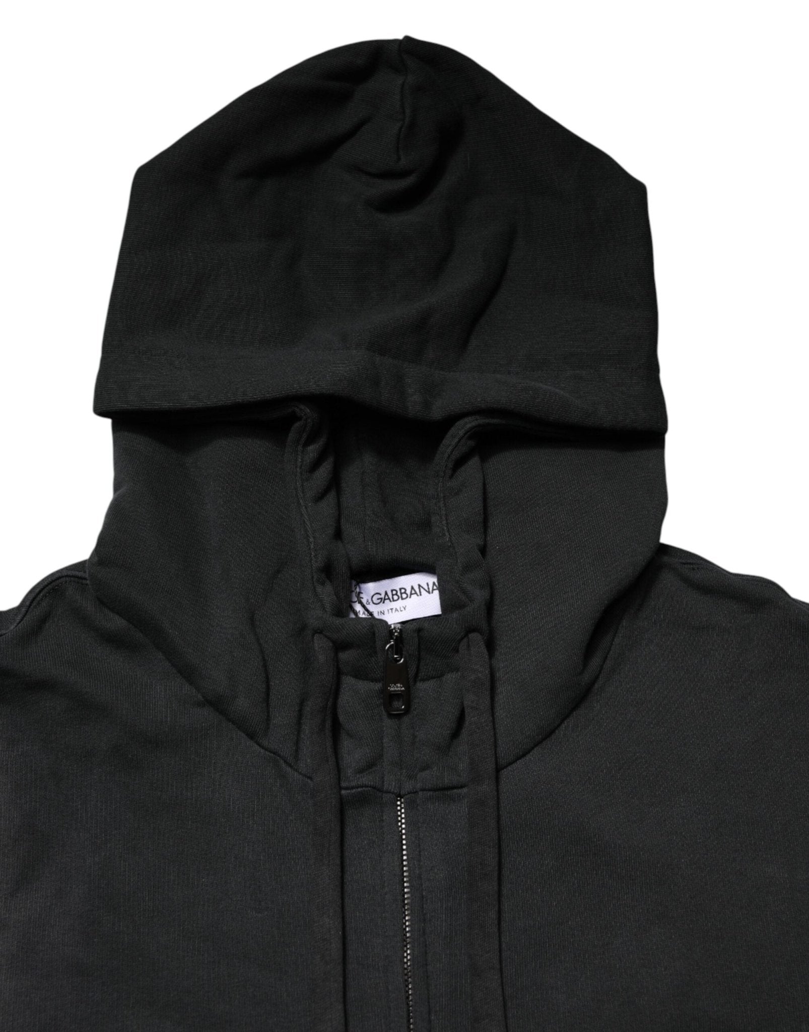 Dolce & Gabbana Black Full Zip Hooded Men Sweatshirt Sweater - RIMODA