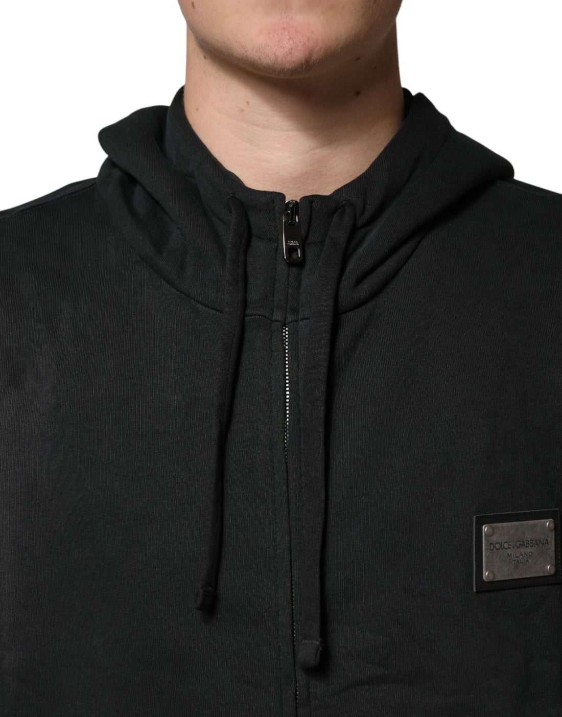 Dolce & Gabbana Black Full Zip Hooded Men Sweatshirt Sweater - RIMODA