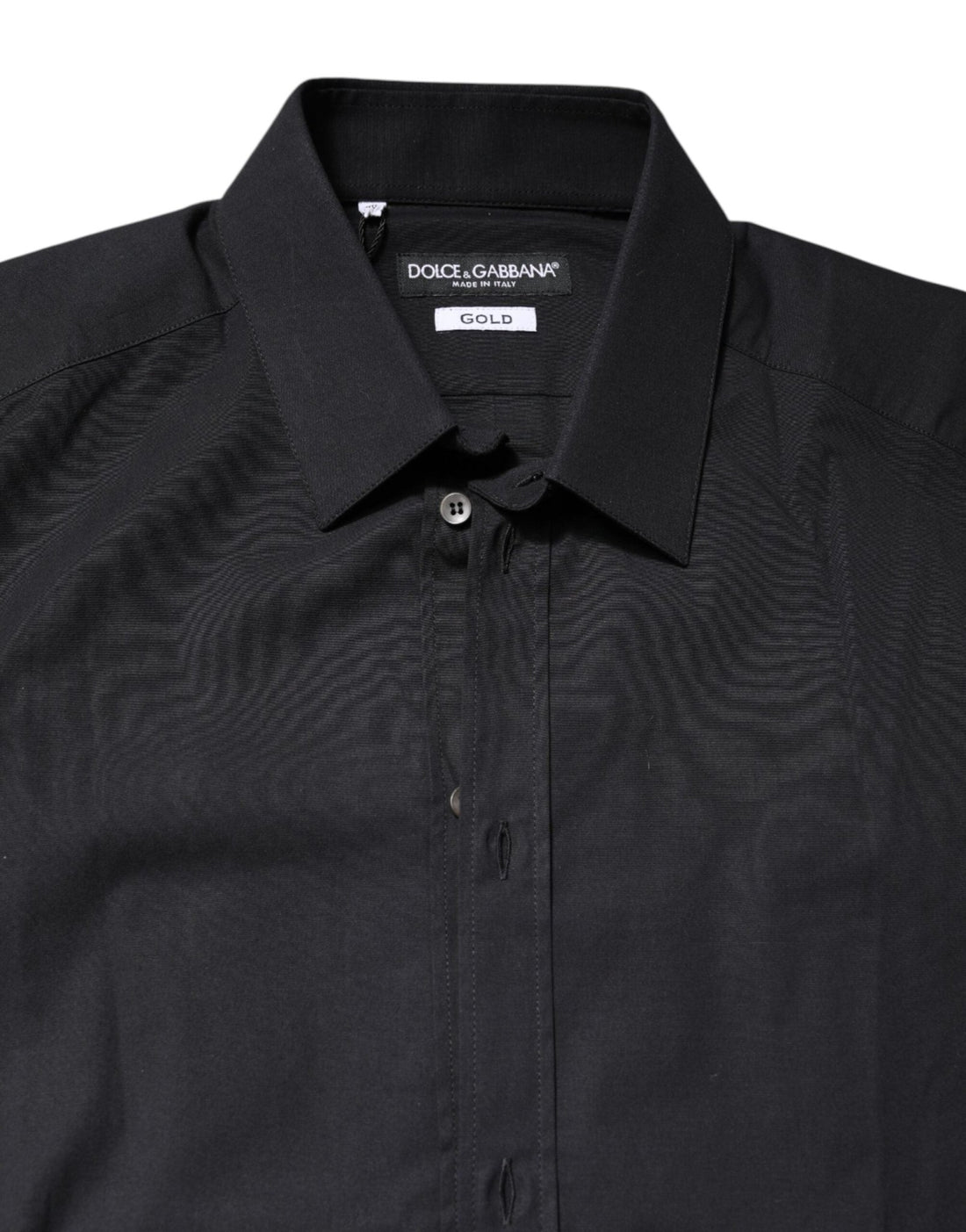 Dolce & Gabbana Black GOLD Cotton Long Sleeves Dress Shirt - RIMODA