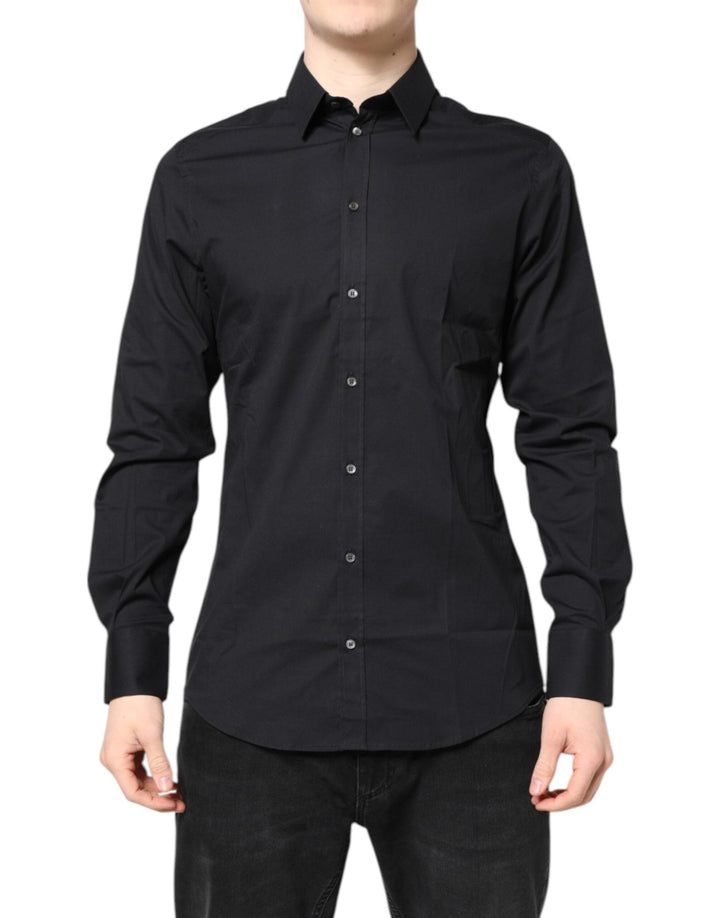 Dolce & Gabbana Black GOLD Cotton Long Sleeves Dress Shirt - RIMODA