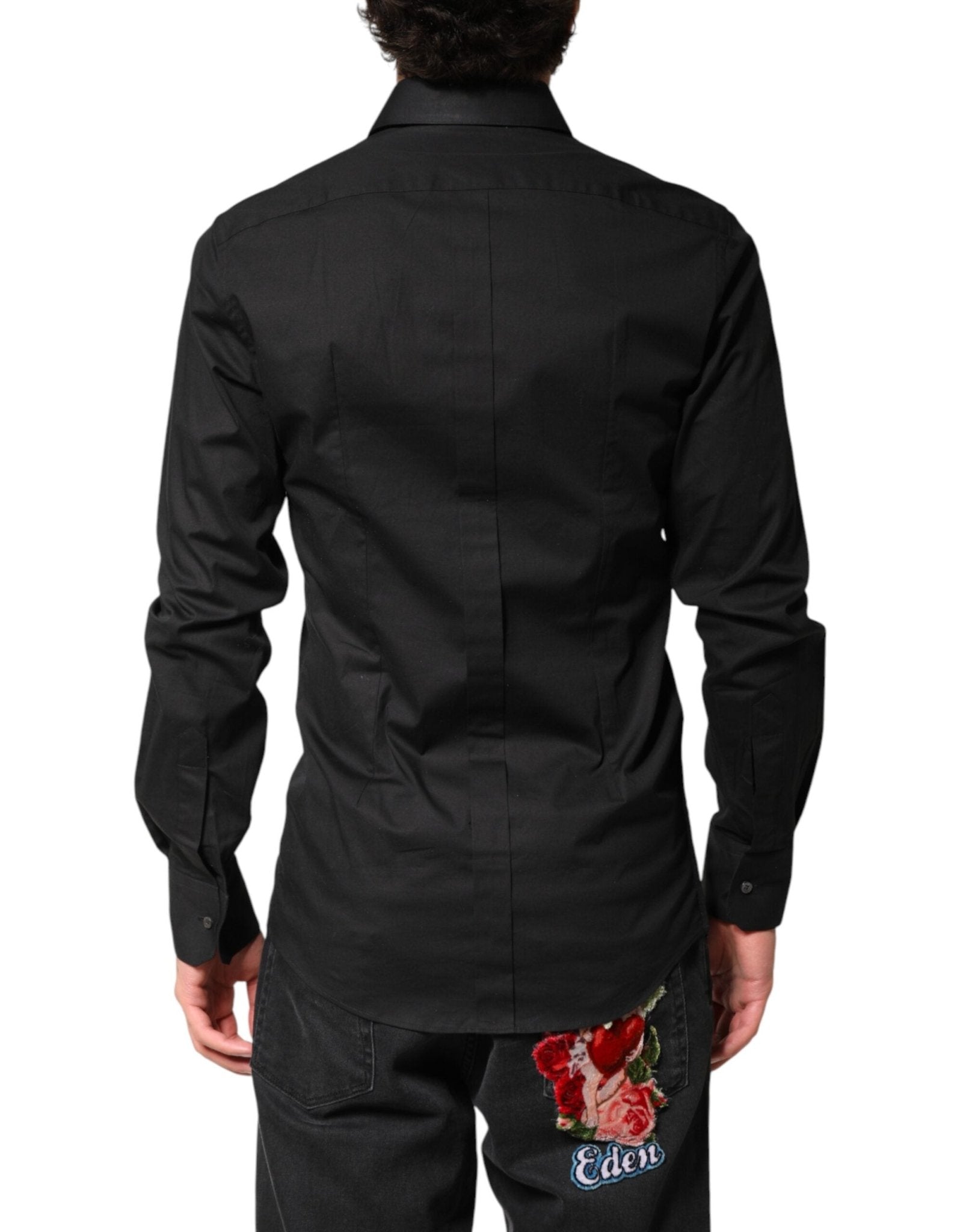 Dolce & Gabbana Black GOLD Cotton Men Dress Formal Shirt - RIMODA