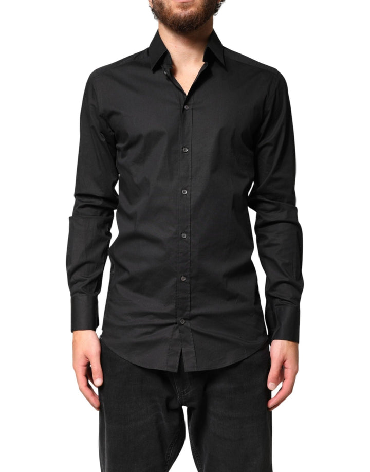 Dolce & Gabbana Black GOLD Cotton Men Dress Formal Shirt - RIMODA