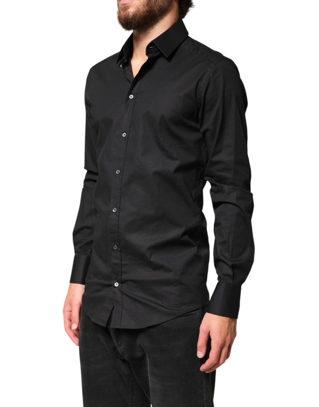 Dolce & Gabbana Black GOLD Cotton Men Dress Formal Shirt - RIMODA