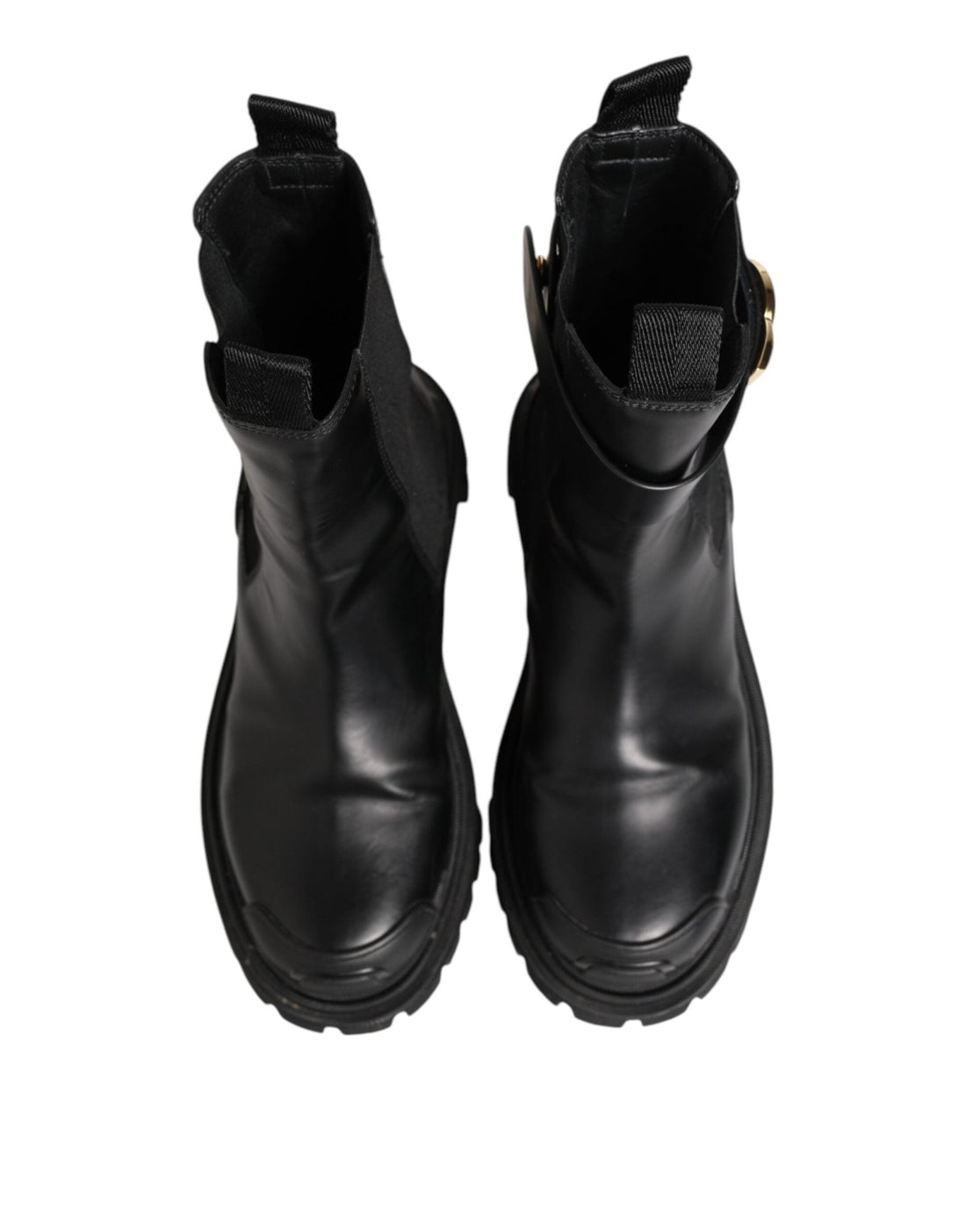 Dolce & Gabbana Black Gold DG Logo Trekking Calf Boots Shoes - RIMODA