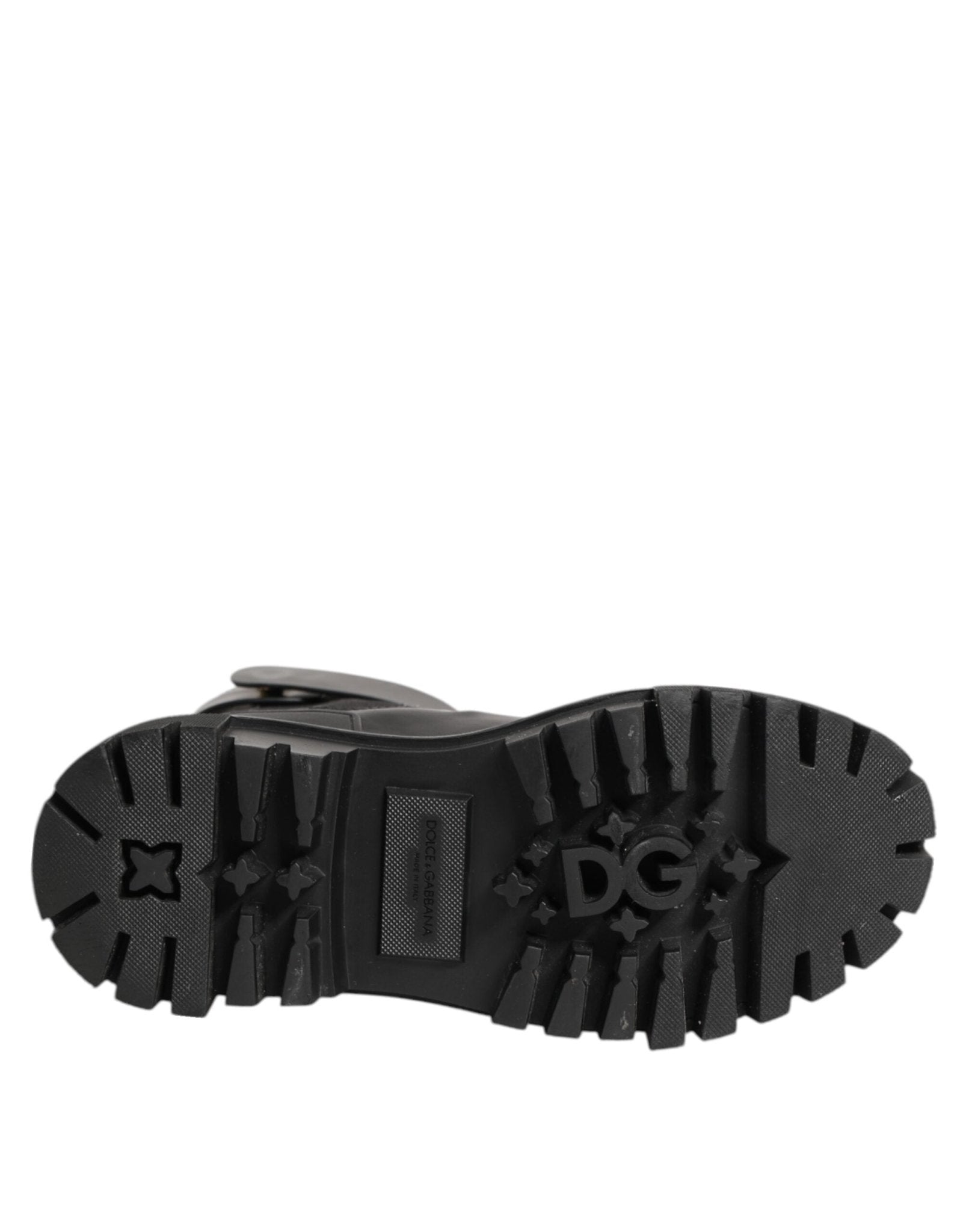 Dolce & Gabbana Black Gold DG Logo Trekking Calf Boots Shoes - RIMODA