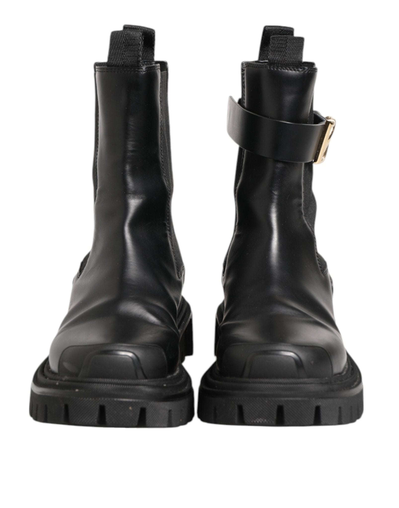 Dolce & Gabbana Black Gold DG Logo Trekking Calf Boots Shoes - RIMODA
