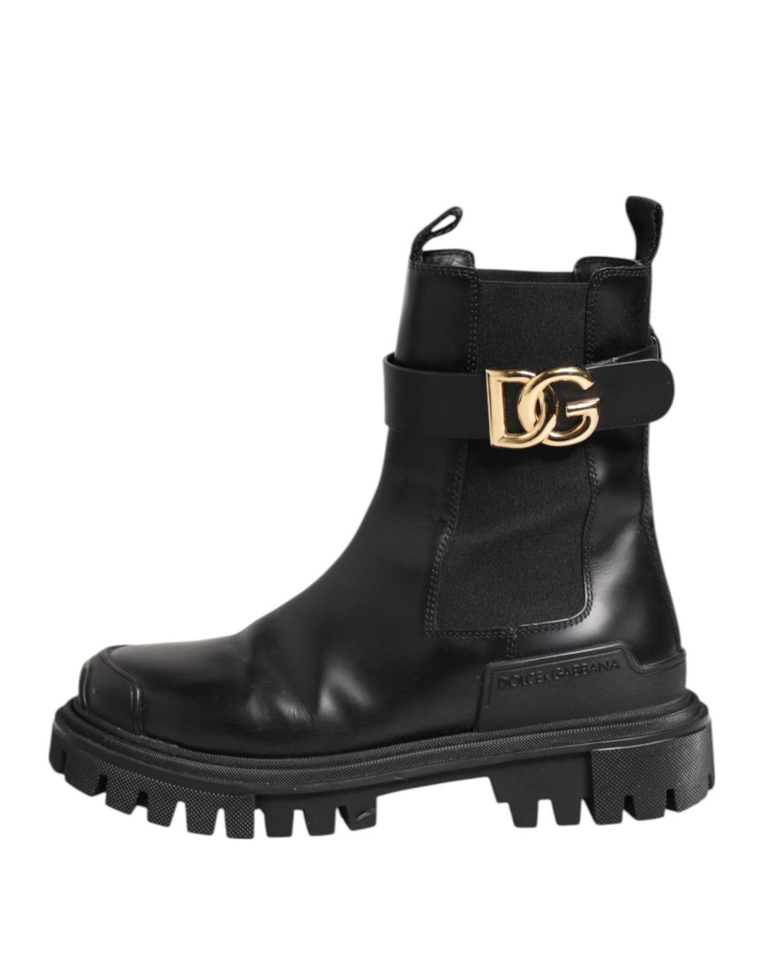 Dolce & Gabbana Black Gold DG Logo Trekking Calf Boots Shoes - RIMODA