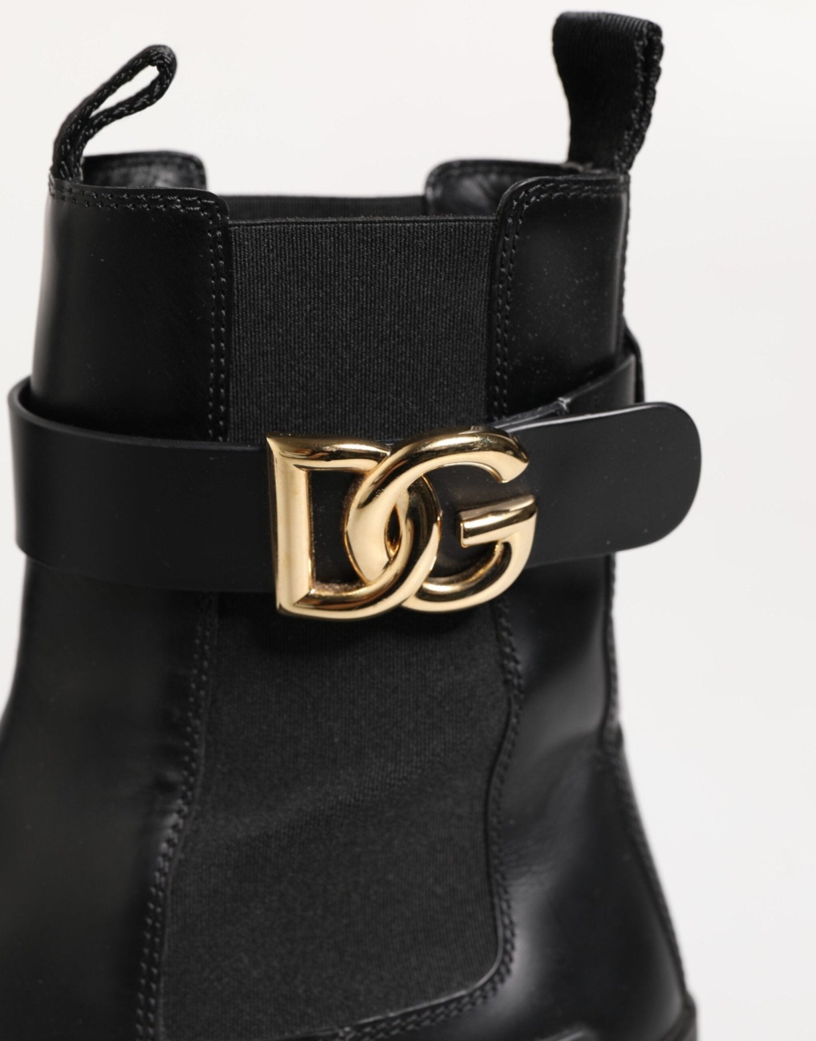 Dolce & Gabbana Black Gold DG Logo Trekking Calf Boots Shoes - RIMODA