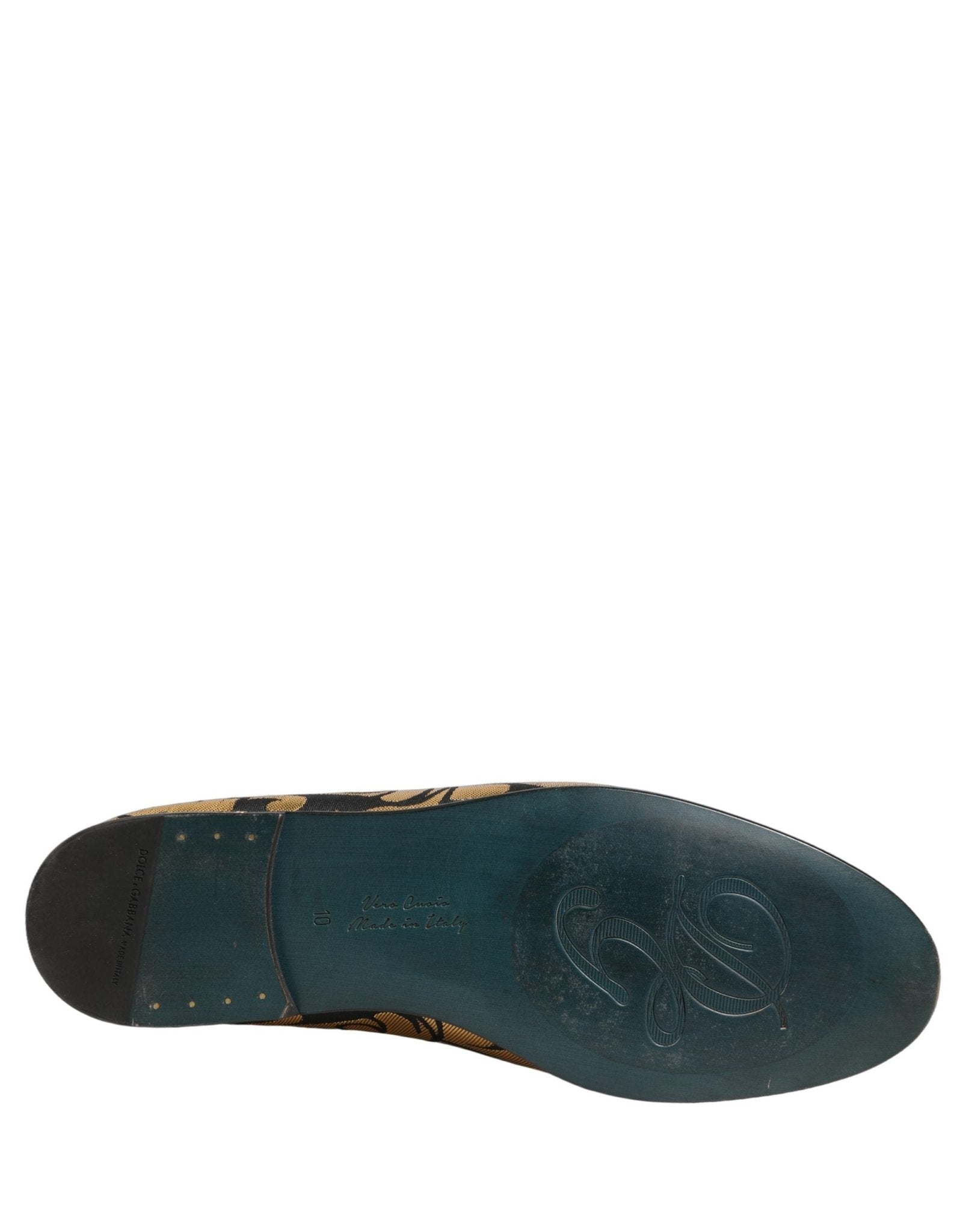 Dolce & Gabbana Black Gold Floral Jacquard Dress Loafers Shoes - RIMODA