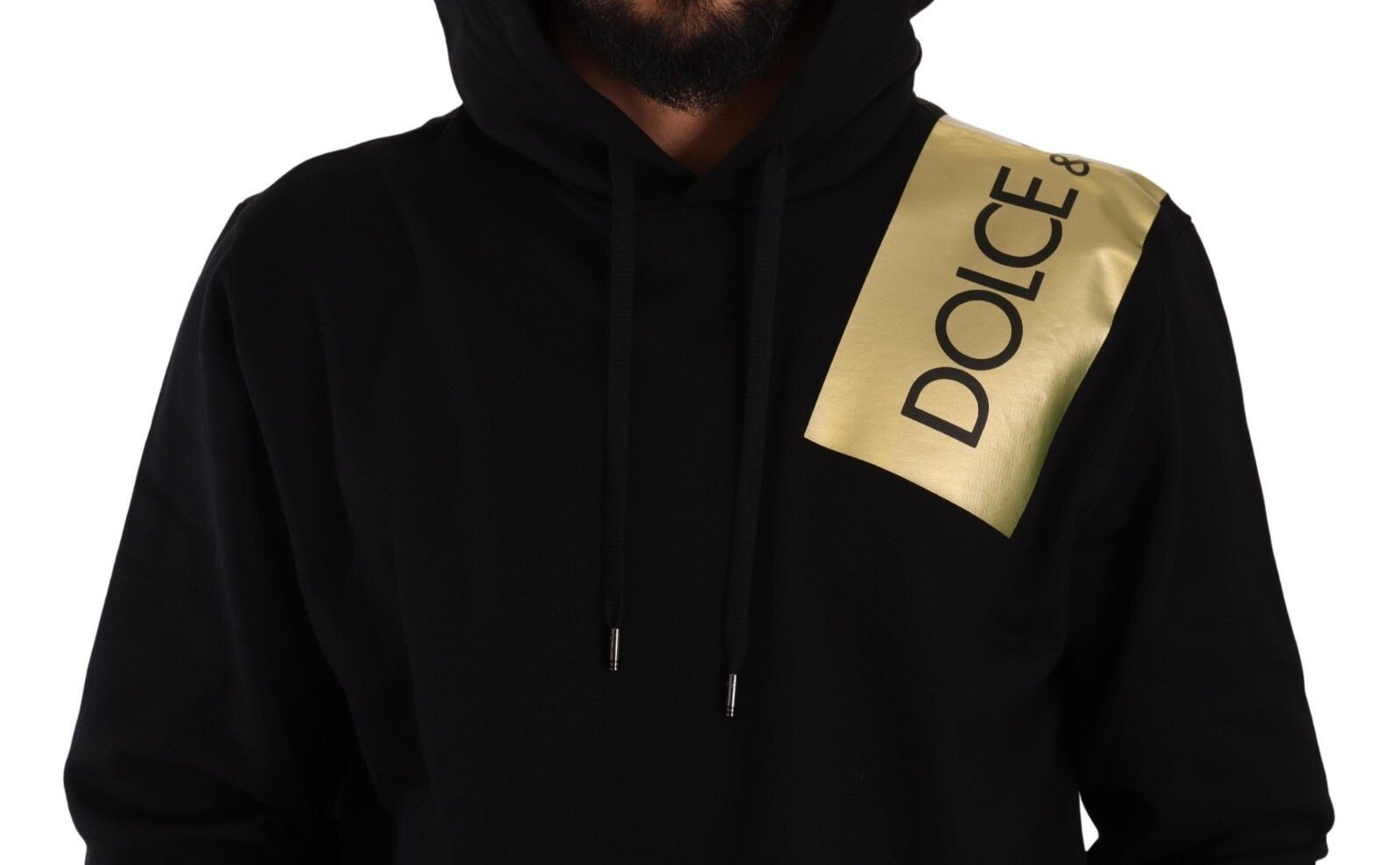 Dolce & Gabbana Black Gold Hooded Cotton Mens Pullover Sweater - RIMODA