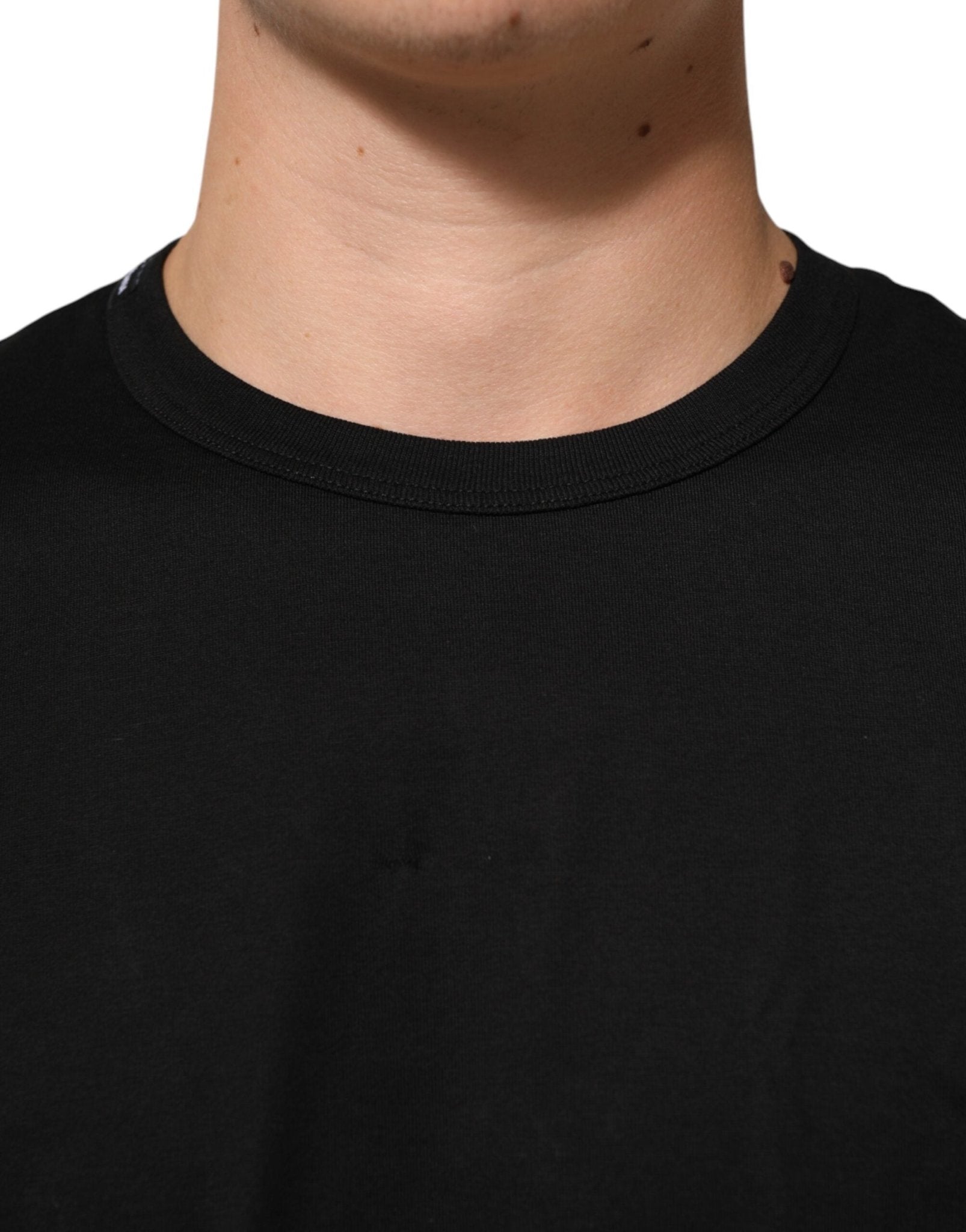 Dolce & Gabbana Black Goodluck 2021 Cotton Crew Neck T-shirt - RIMODA