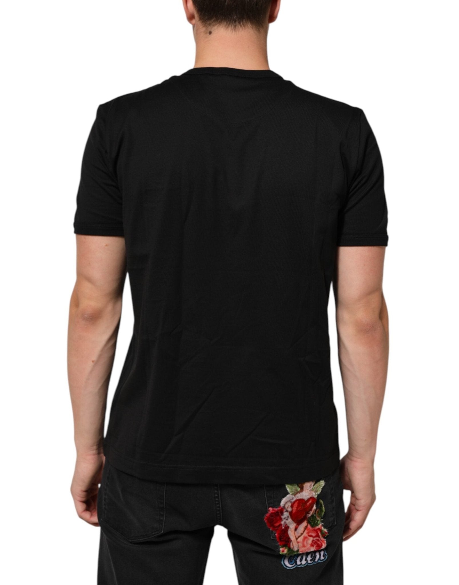 Dolce & Gabbana Black Goodluck 2021 Cotton Crew Neck T-shirt - RIMODA