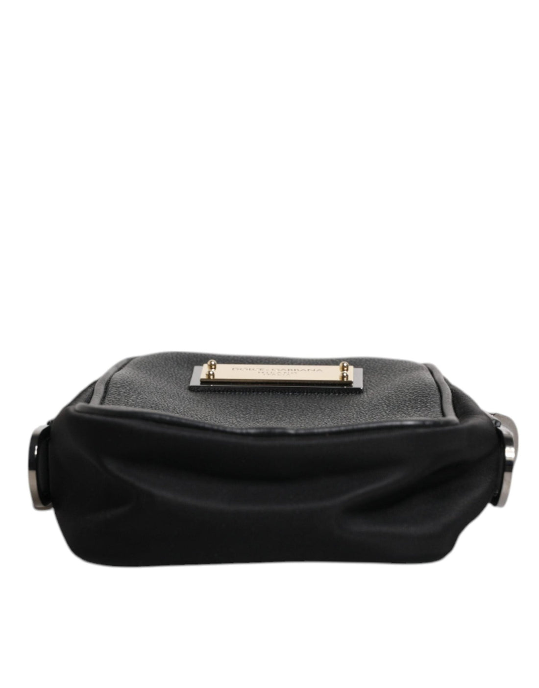 Dolce & Gabbana Black Grain Leather Logo Plaque Clutch Bag - RIMODA