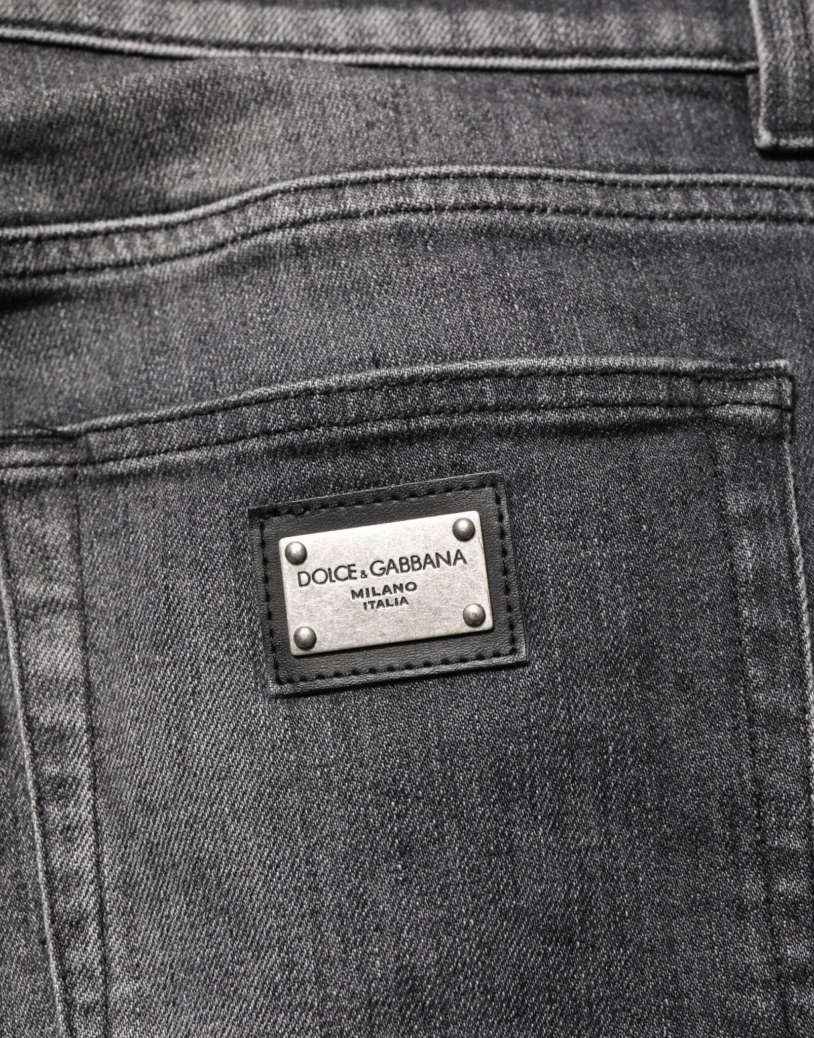 Dolce & Gabbana Black Gray Wash Slim Fit Straight Leg Denim Jeans - RIMODA
