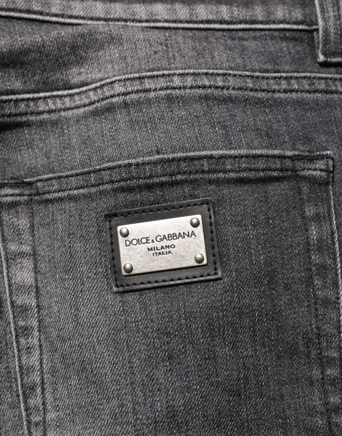 Dolce & Gabbana Black Gray Wash Slim Fit Straight Leg Denim Jeans - RIMODA